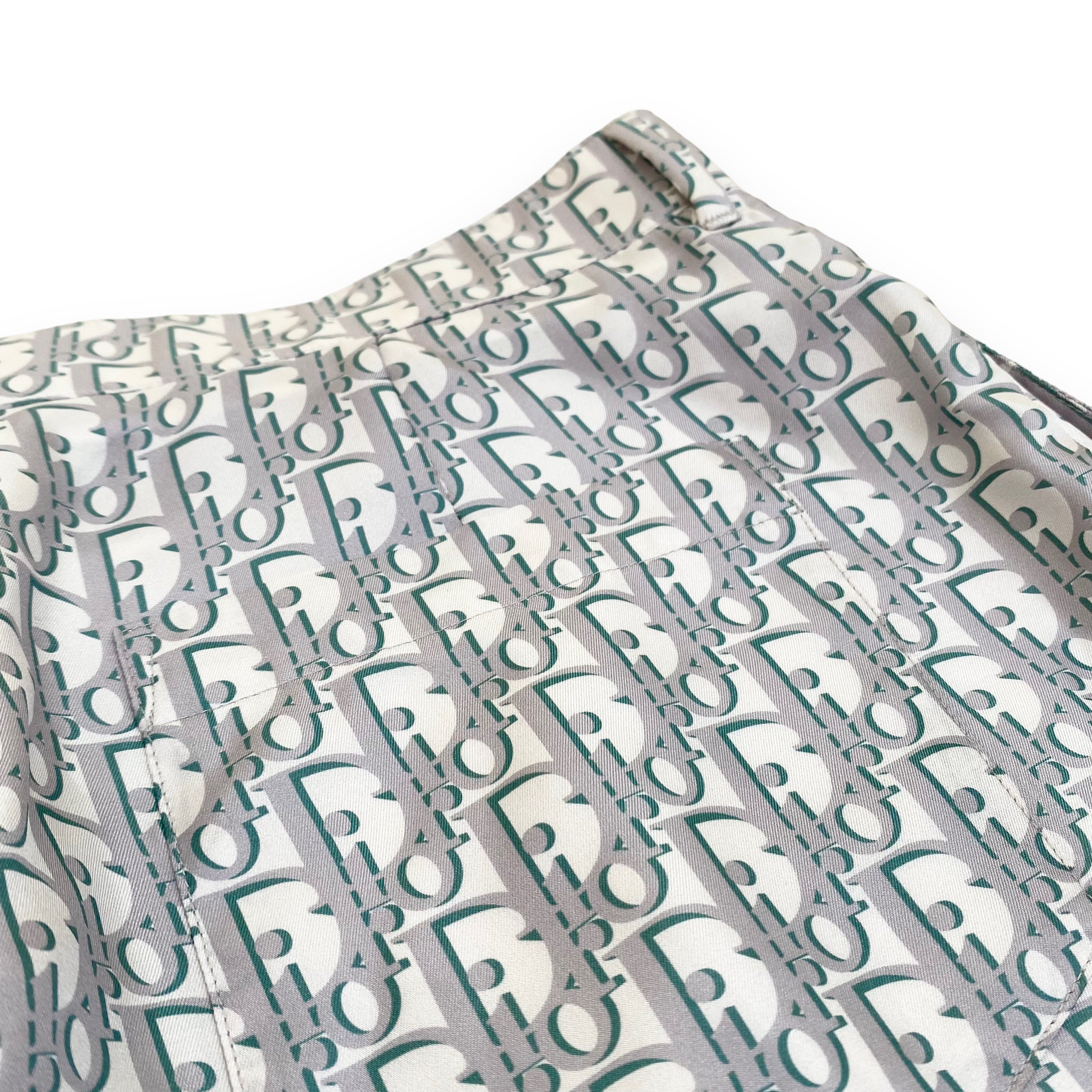 DIOR OBLIQUE BERMUDA SILK MONOGRAM SHORTS GREY M