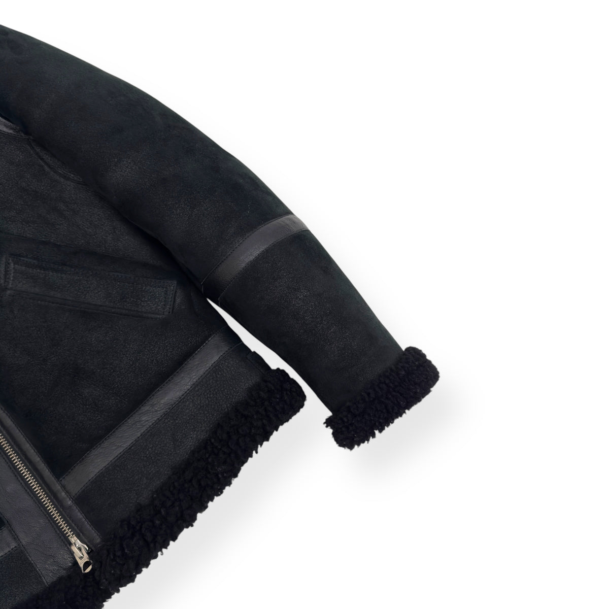 ACNE STUDIOS SHEARLING-LINED FULL-GRAIN LEATHER JACKET BLACK S