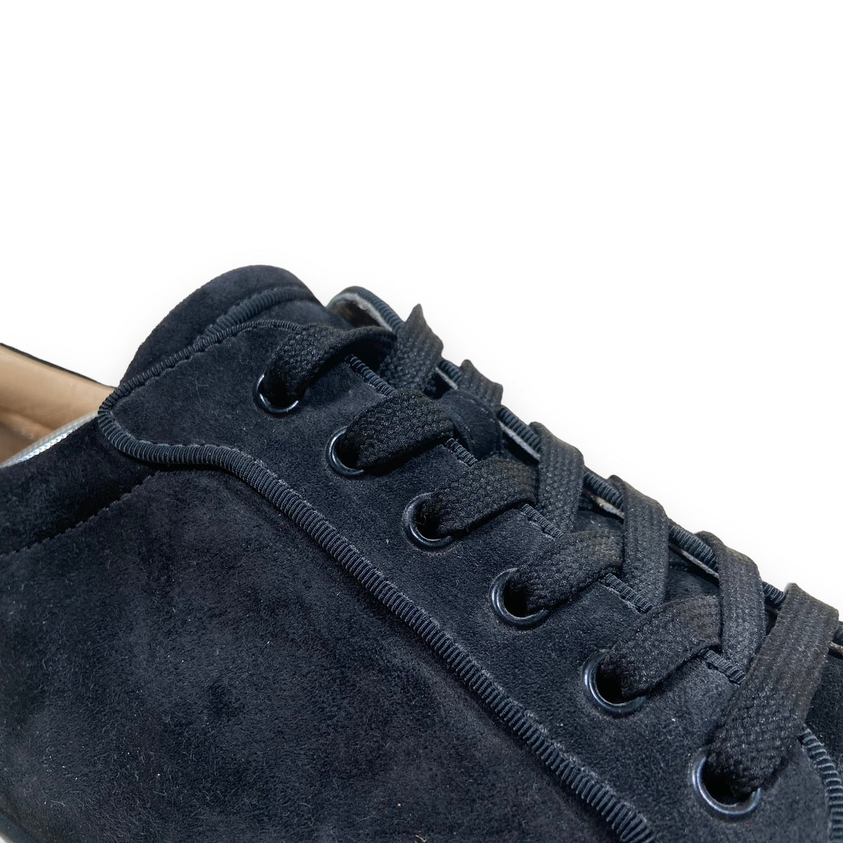 CHRISTIAN LOUBOUTIN SUEDE LOW TOP SNEAKERS BLACK UK11