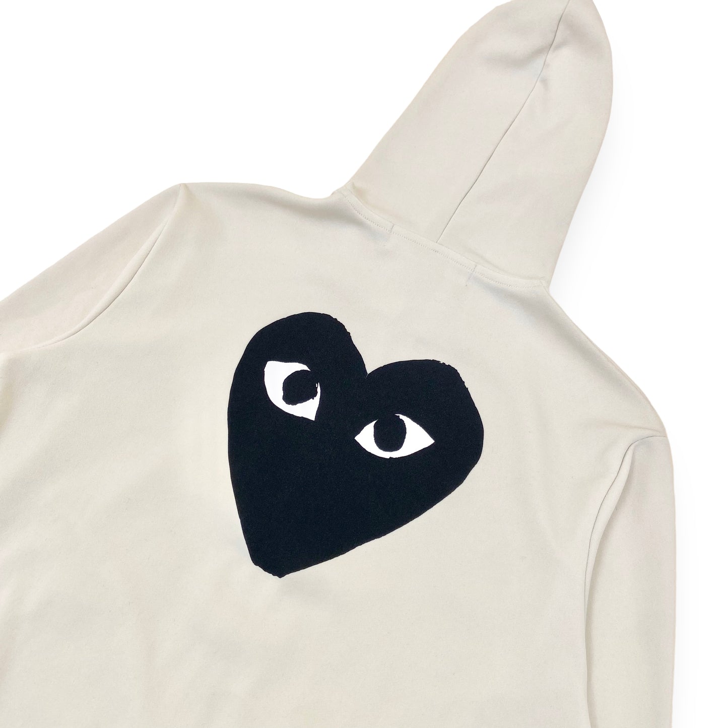 CDG PLAY ZIP UP HOODIE CREAM L