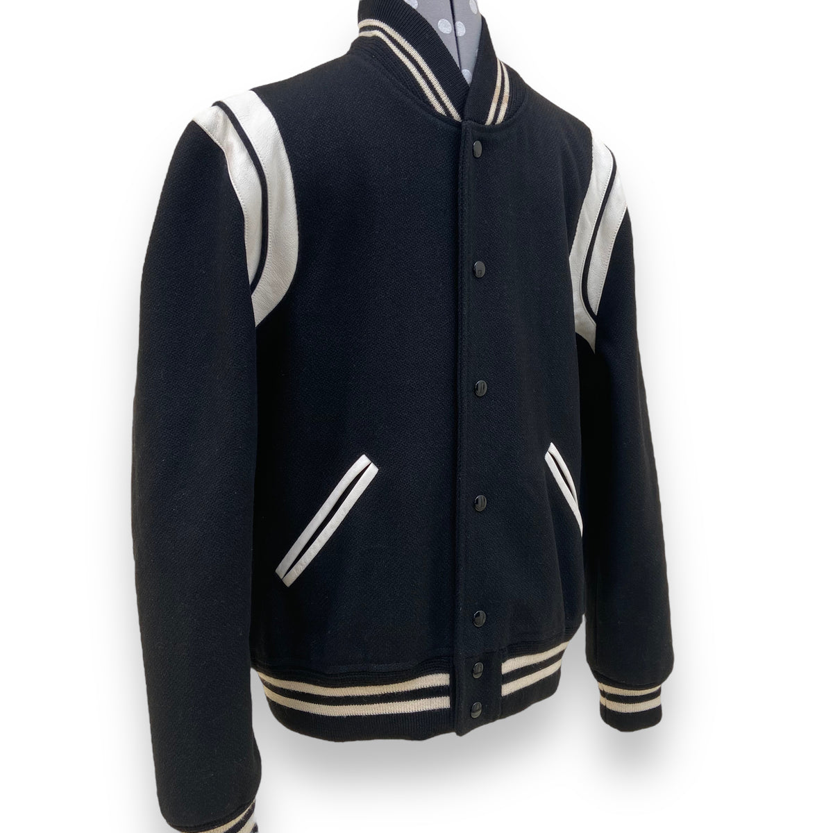 SAINT LAURENT WOOL TEDDY JACKET BLACK XL