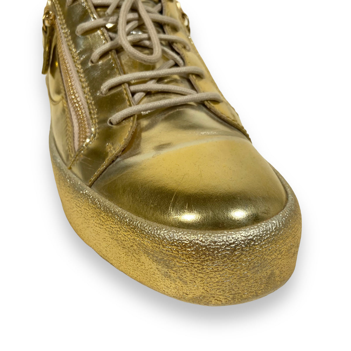 GIUSEPPE ZANOTTI LOW TOP SNEAKERS GOLD UK10