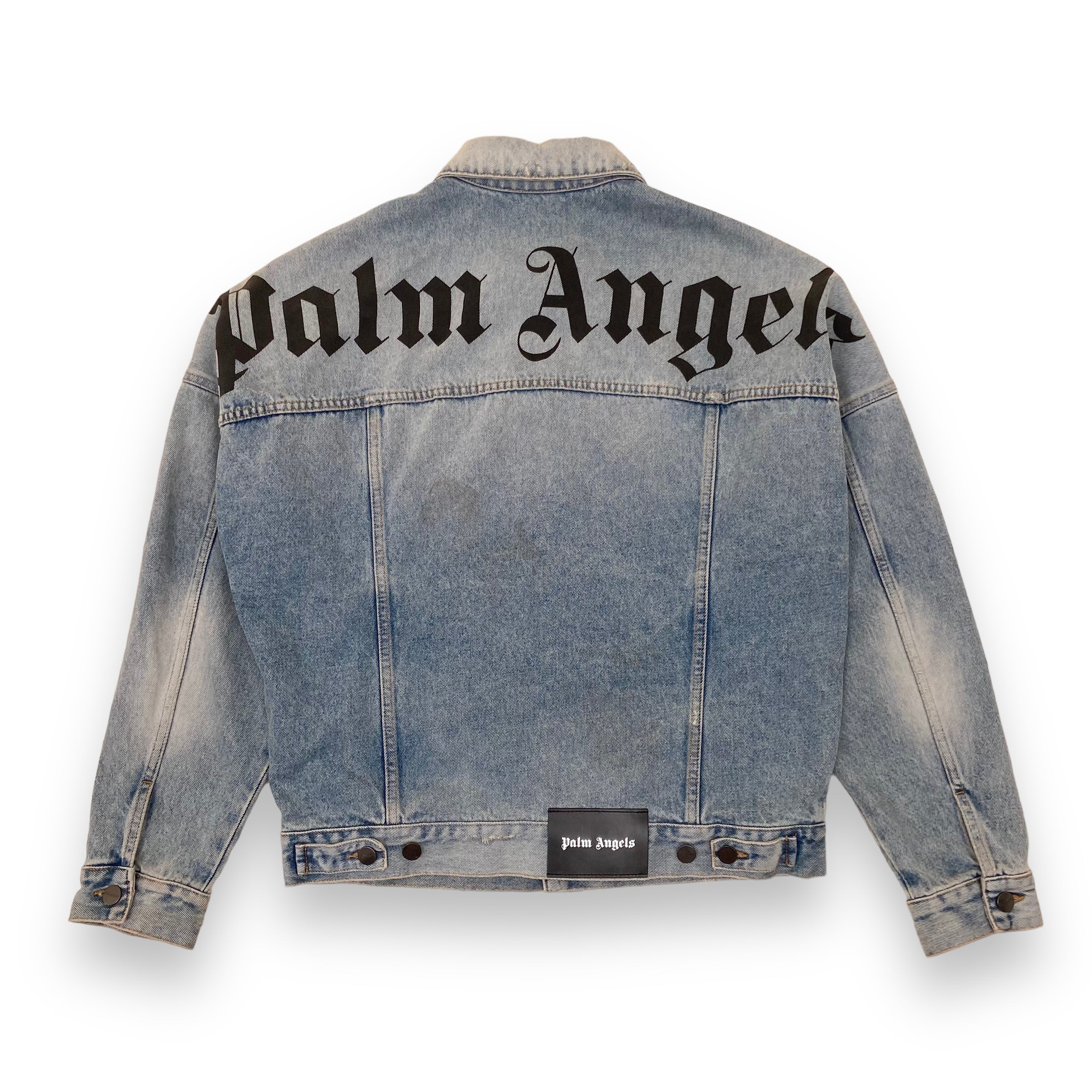 PALM ANGELS LOGO DENIM JACKET BLUE S