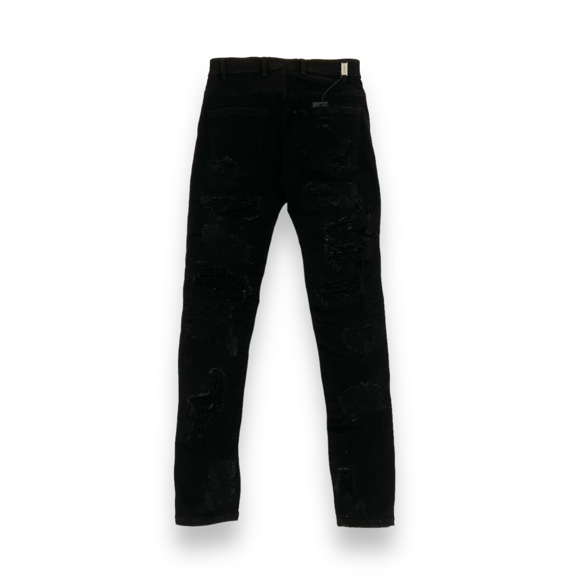 REPRESENT DISTRESSED SKINNY JEANS BLACK 30W