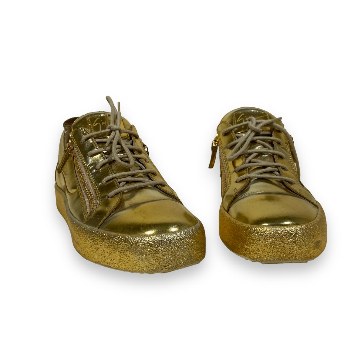 GIUSEPPE ZANOTTI LOW TOP SNEAKERS GOLD UK10