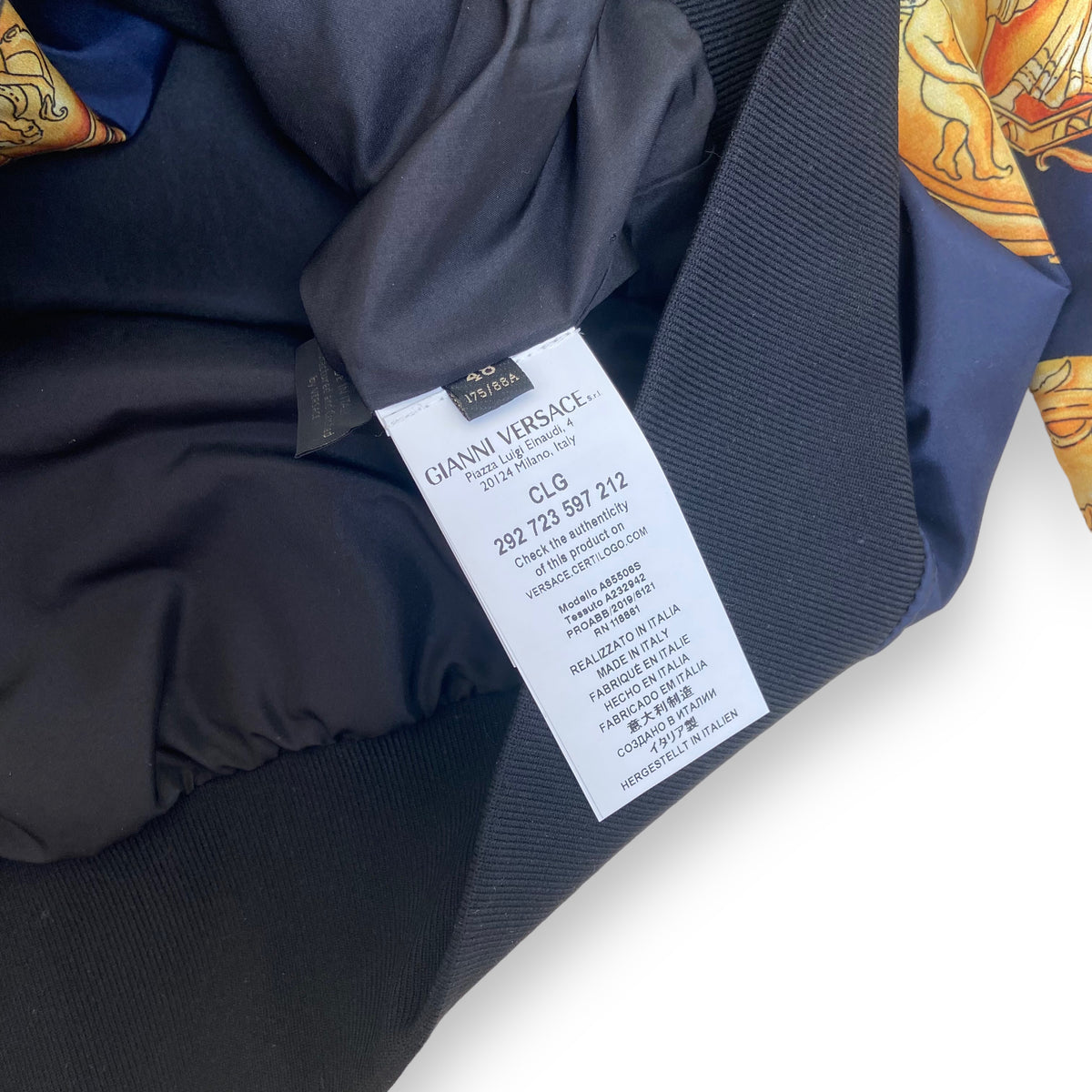 VERSACE BOMBER JACKET BLUE M