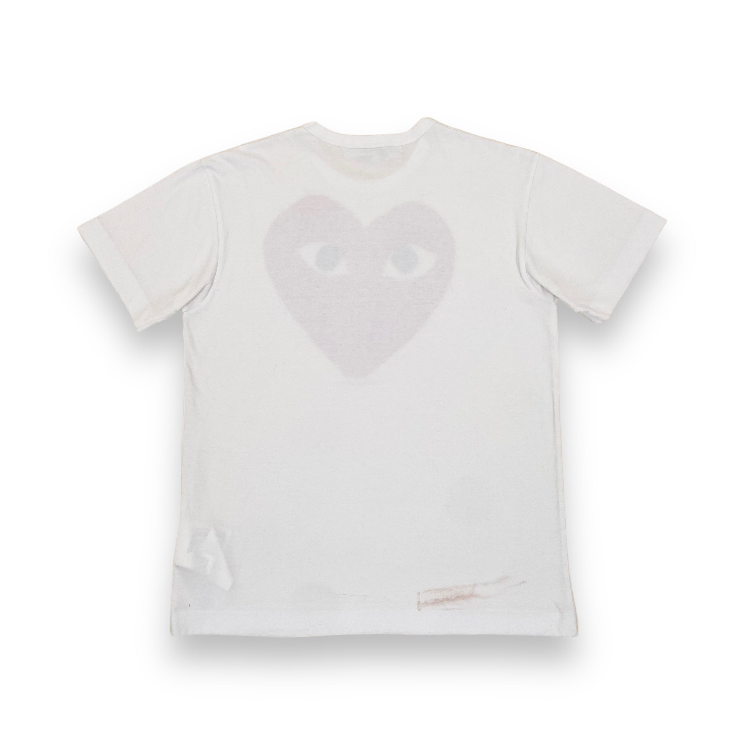 CDG PLAY HEART T-SHIRT WHITE L
