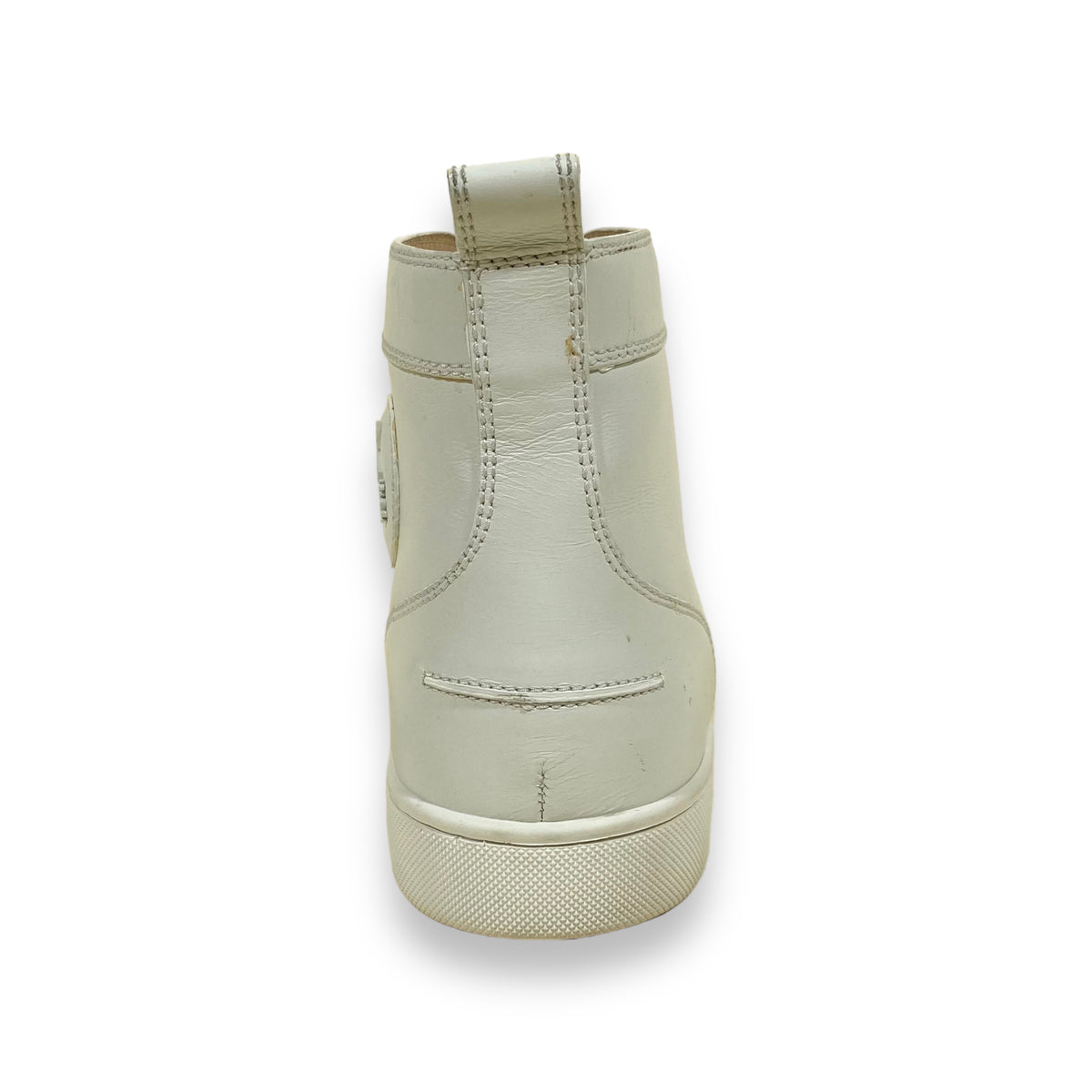 CHRISTIAN LOUBOUTIN SPIKE HIGH TOP SNEAKERS WHITE UK10.5