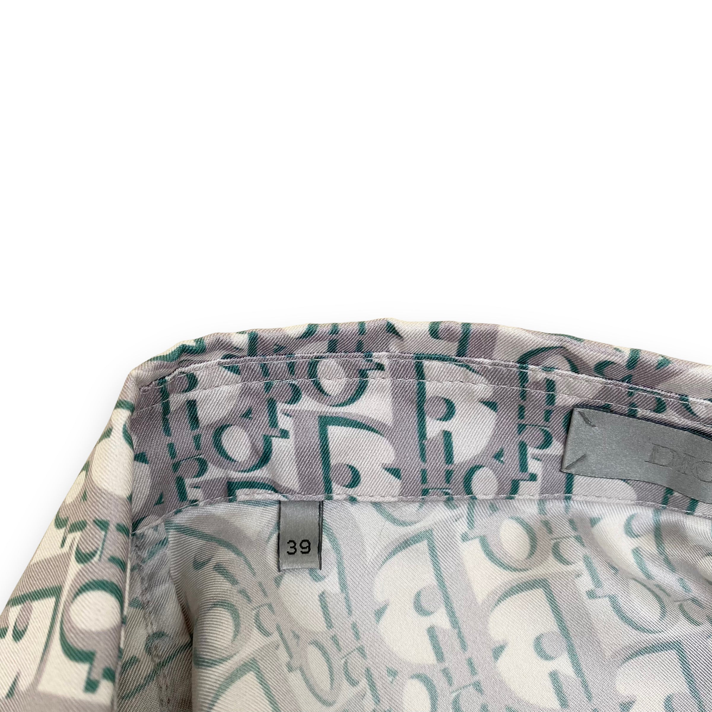 DIOR OBLIQUE SILK MONOGRAM SHIRT GREY M