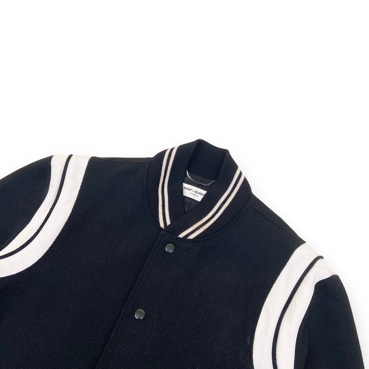 SAINT LAURENT WOOL TEDDY JACKET BLACK XL