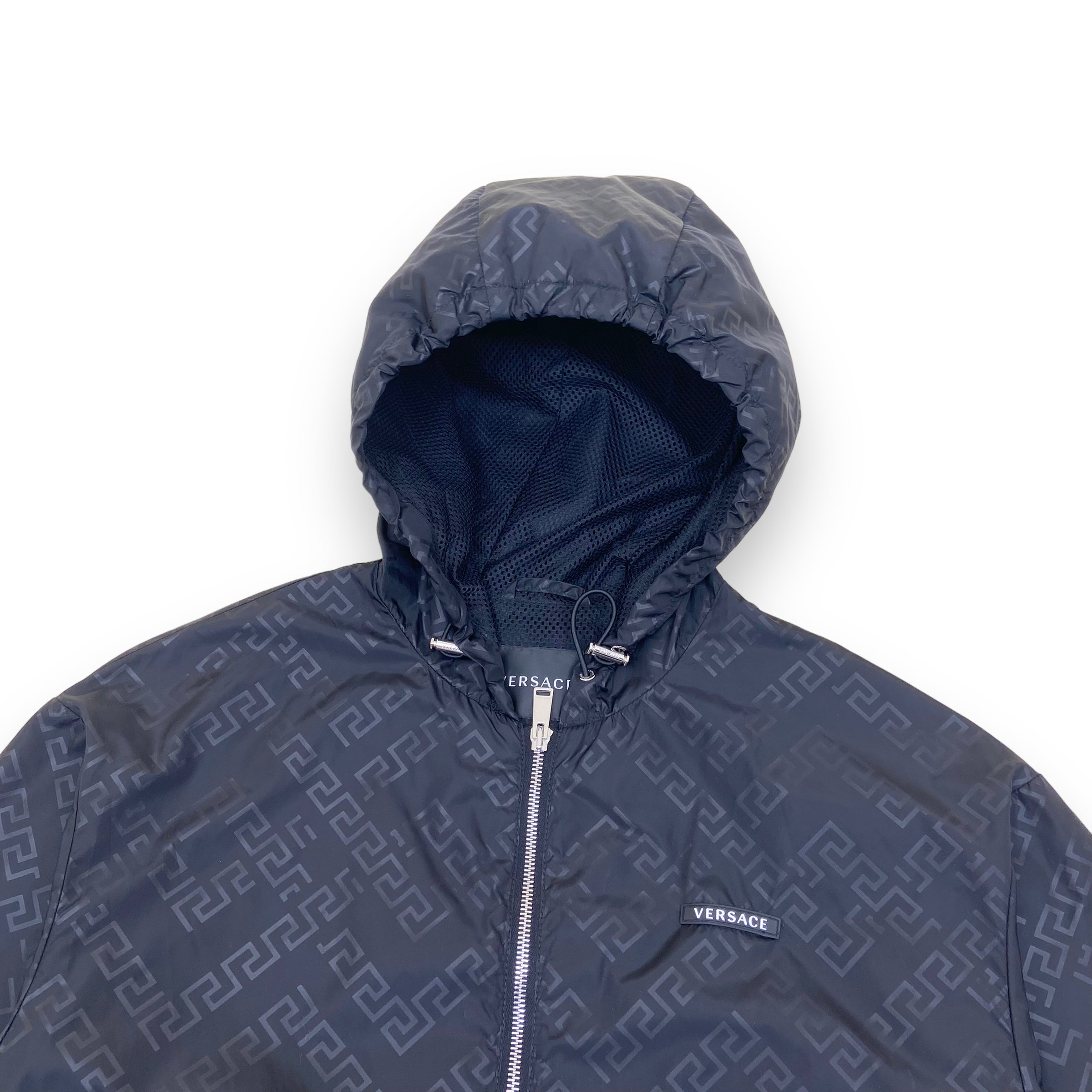 VERSACE MONOGRAM WINDBREAKER JACKET BLACK XL