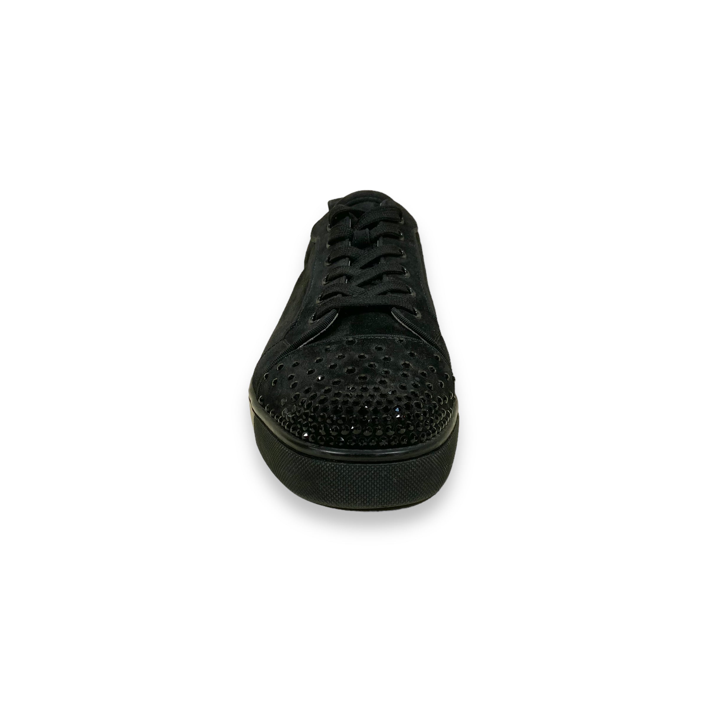 CHRISTIAN LOUBOUTIN SUEDE LOW TOP SNEAKERS BLACK UK11