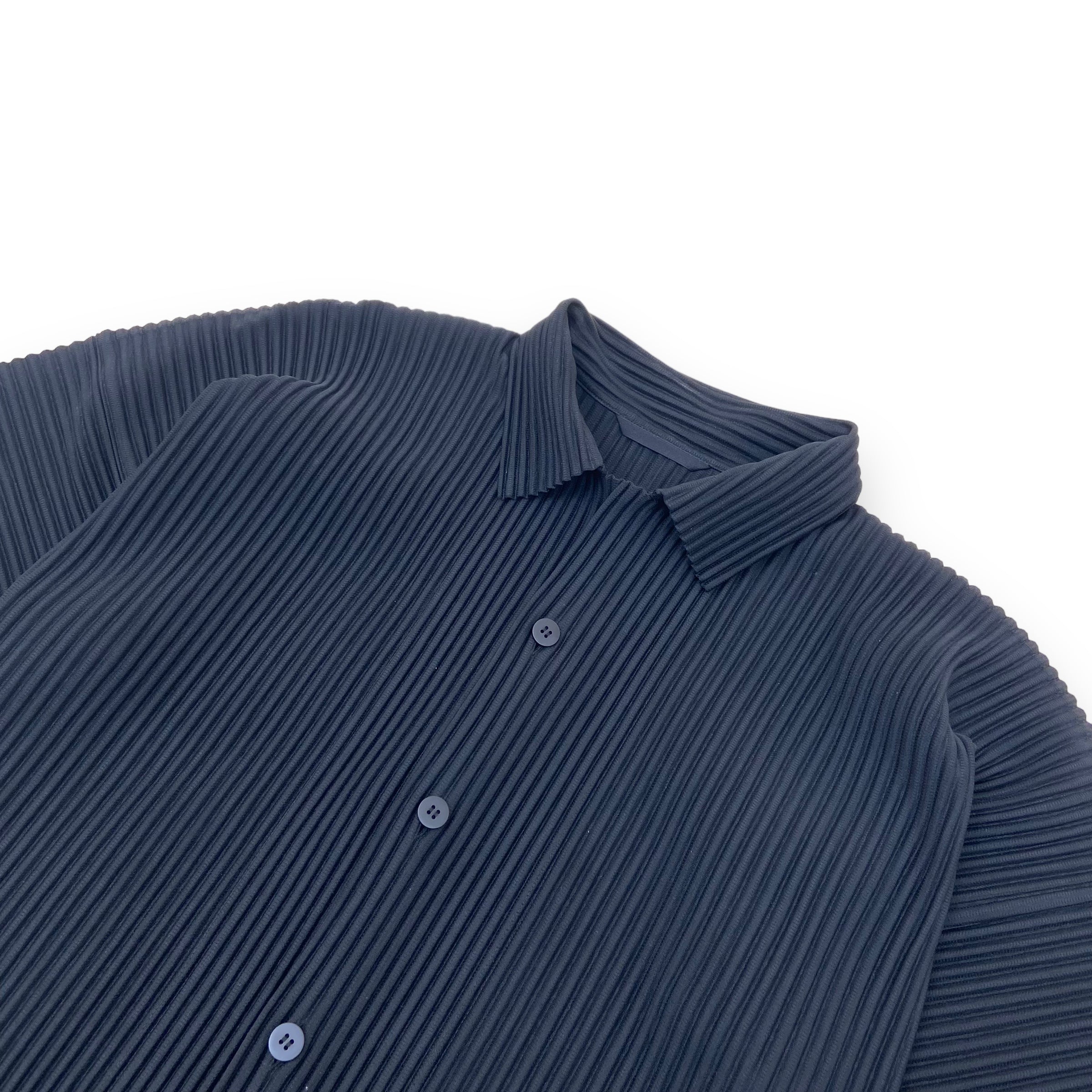 HOMME PLISSÉ ISSEY MIYAKE PLEATED SHIRT BLACK S