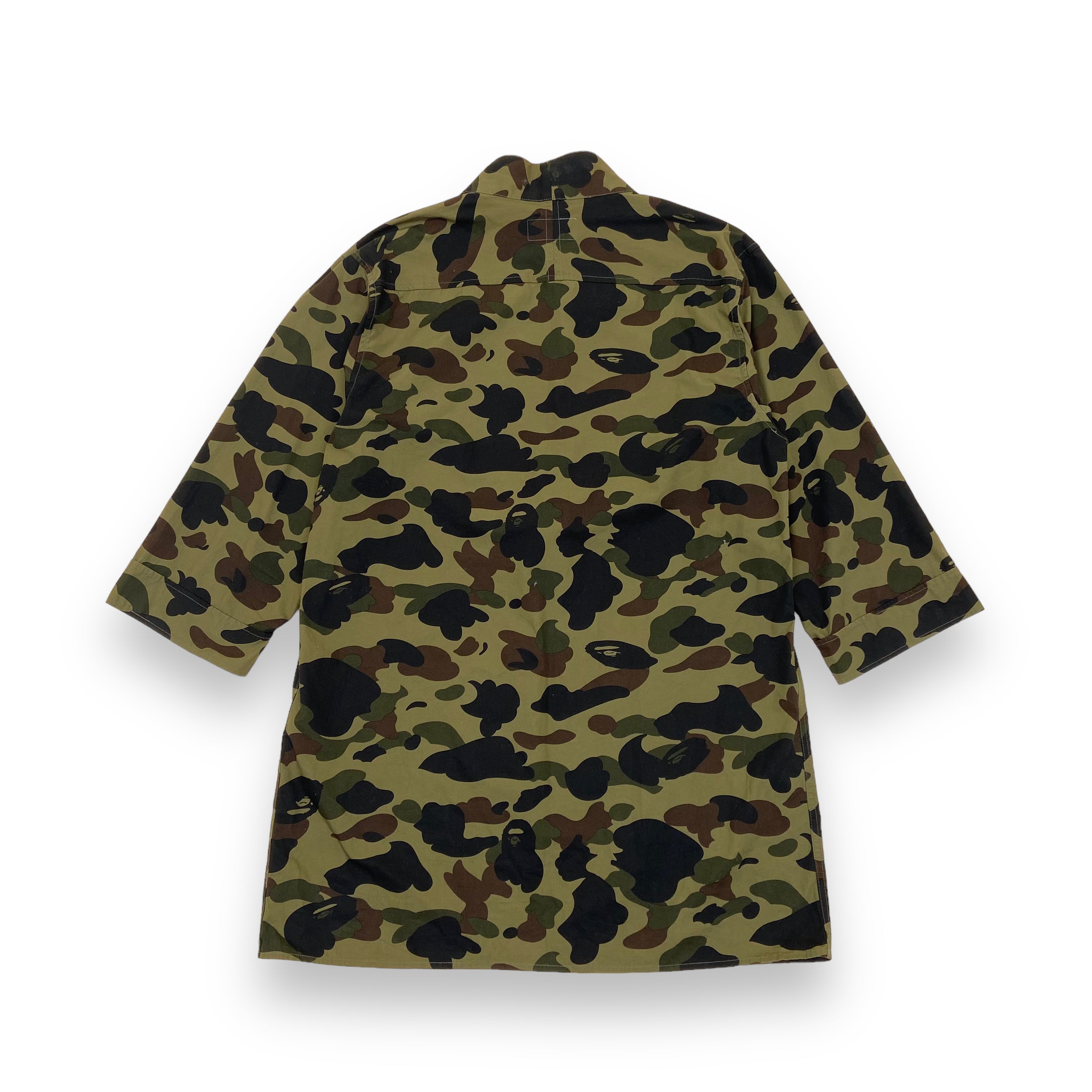 BAPE 1ST CAMO KIMONO SHIRT GREEN S