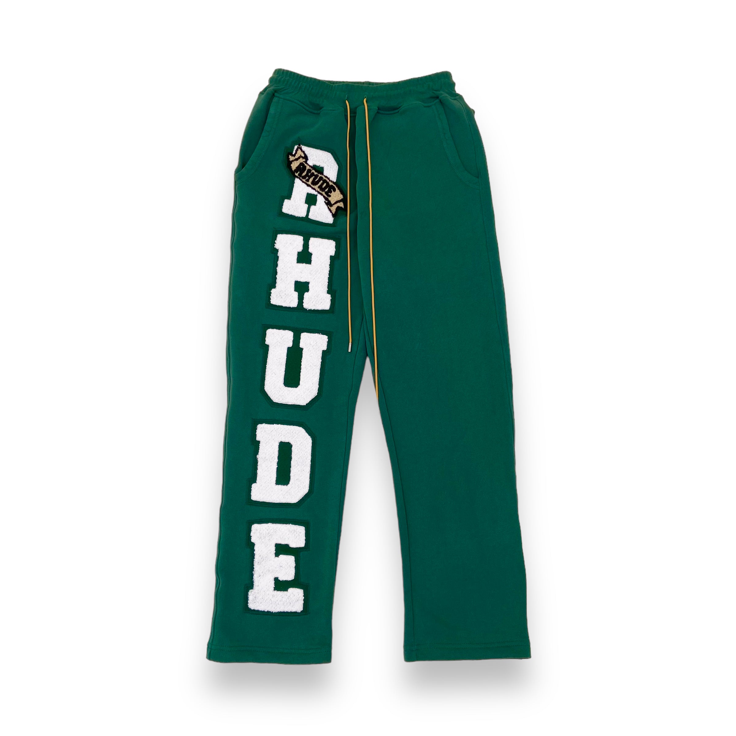 RHUDE VARSITY LOGO JOGGERS FOREST GREEN S