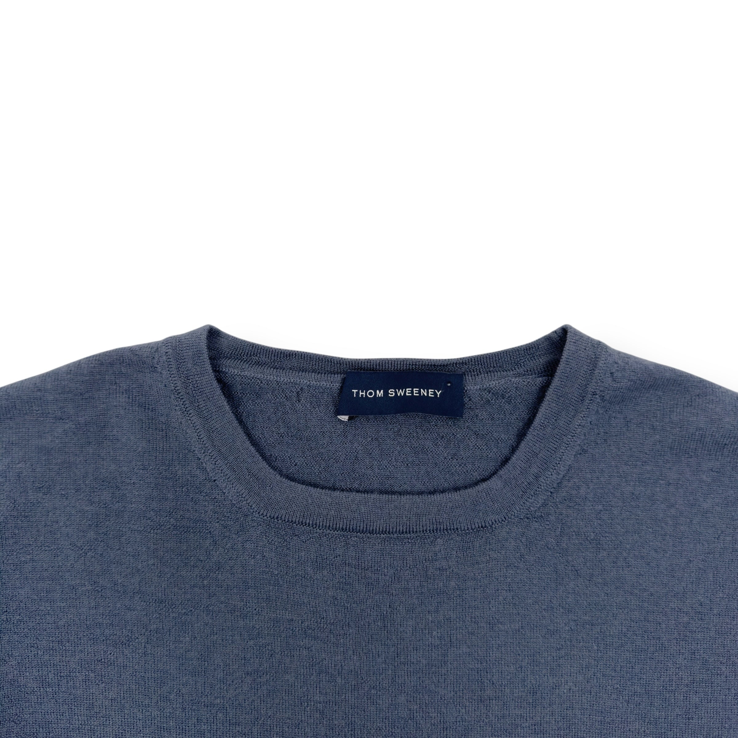 THOM SWEENEY MERINO WOOL SWEATER SLATE BLUE M