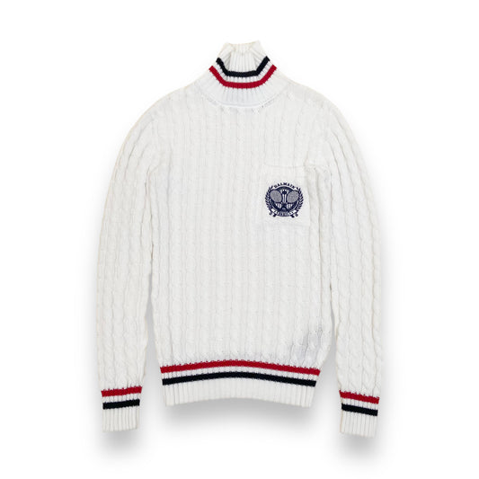 BALMAIN TENNIS SWEATER WHITE S