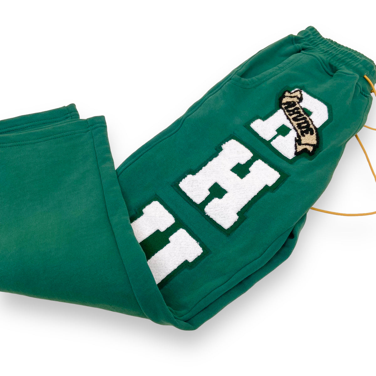 RHUDE VARSITY LOGO JOGGERS FOREST GREEN S
