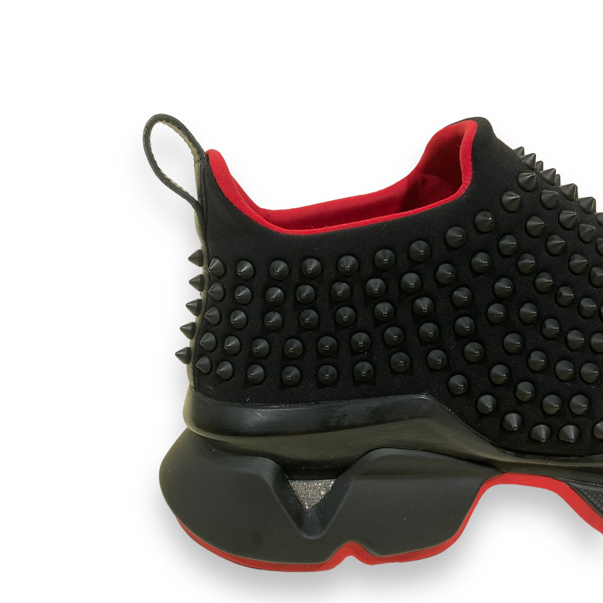 CHRISTIAN LOUBOUTIN DONNA SPIKE SOCK SNEAKERS BLACK UK6