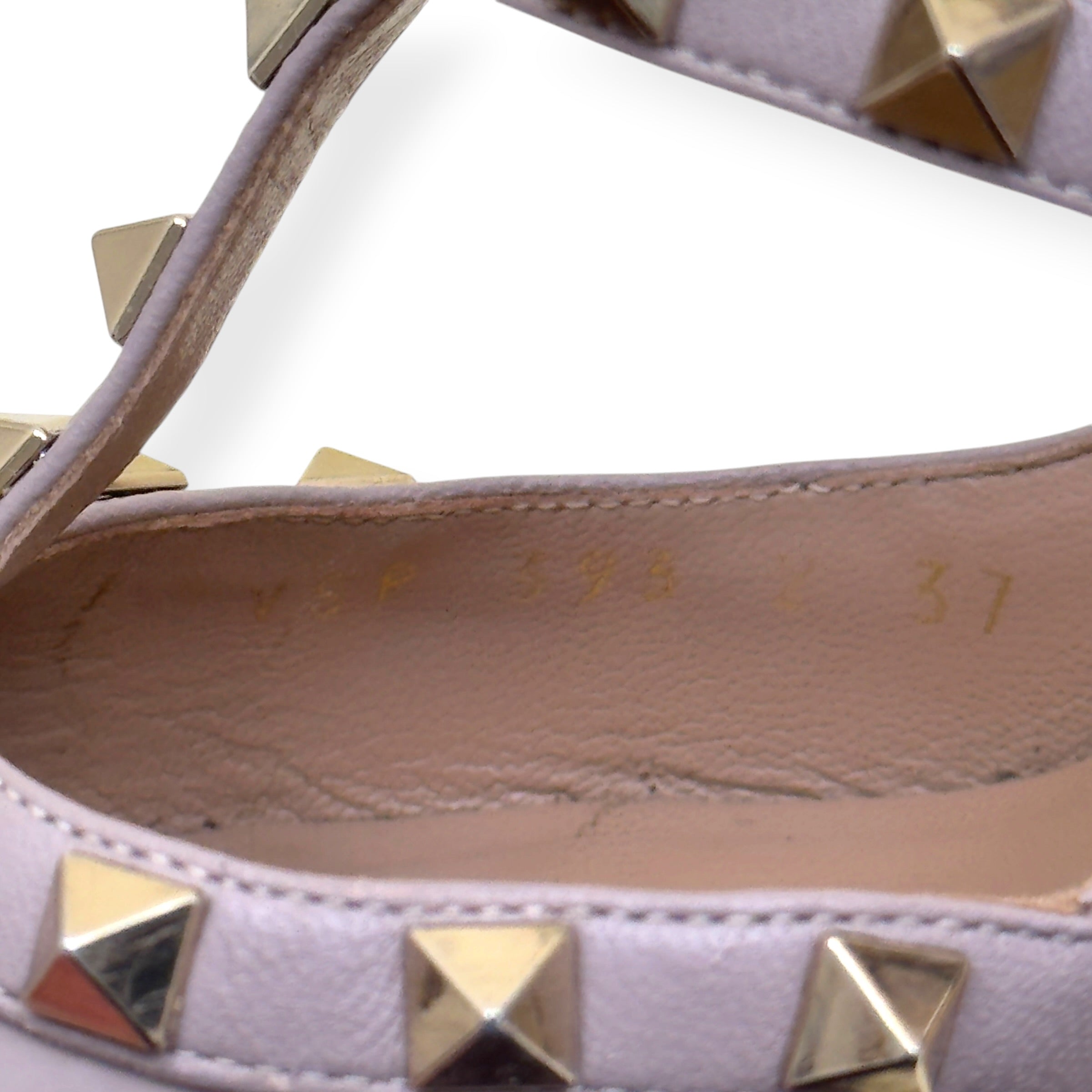 VALENTINO GARAVANI ROCKSTUD PATENT LEATHER HEELS NUDE 100 37 / UK7