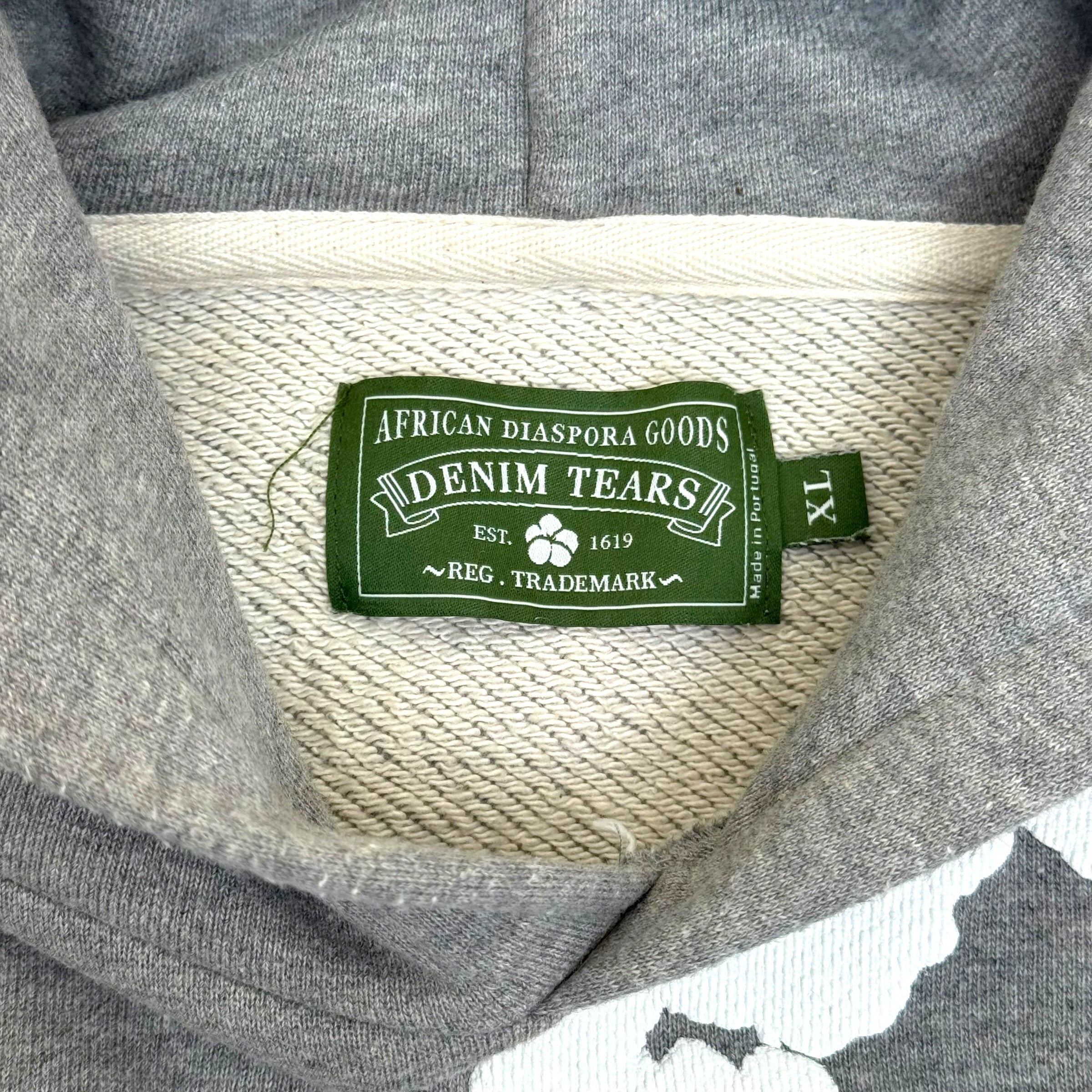 DENIM TEARS WREATH HOODIE GREY / WHITE XL