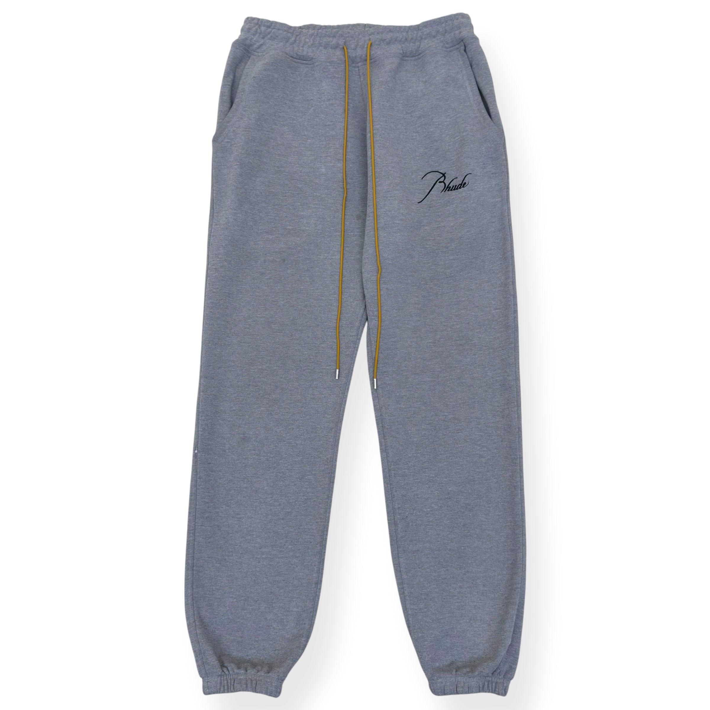 RHUDE LOGO-EMBROIDERED SWEATPANTS GREY L