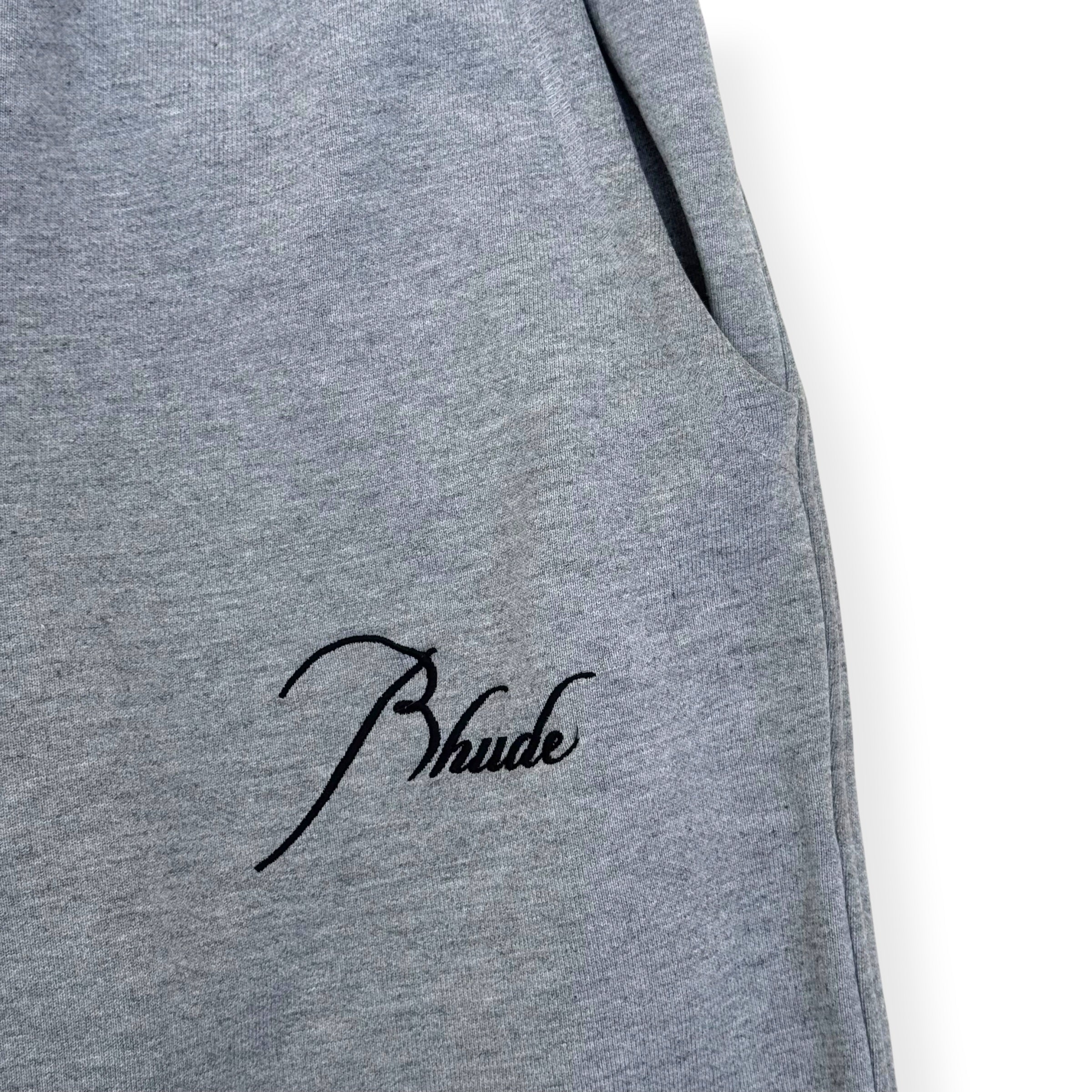 RHUDE LOGO-EMBROIDERED SWEATPANTS GREY L