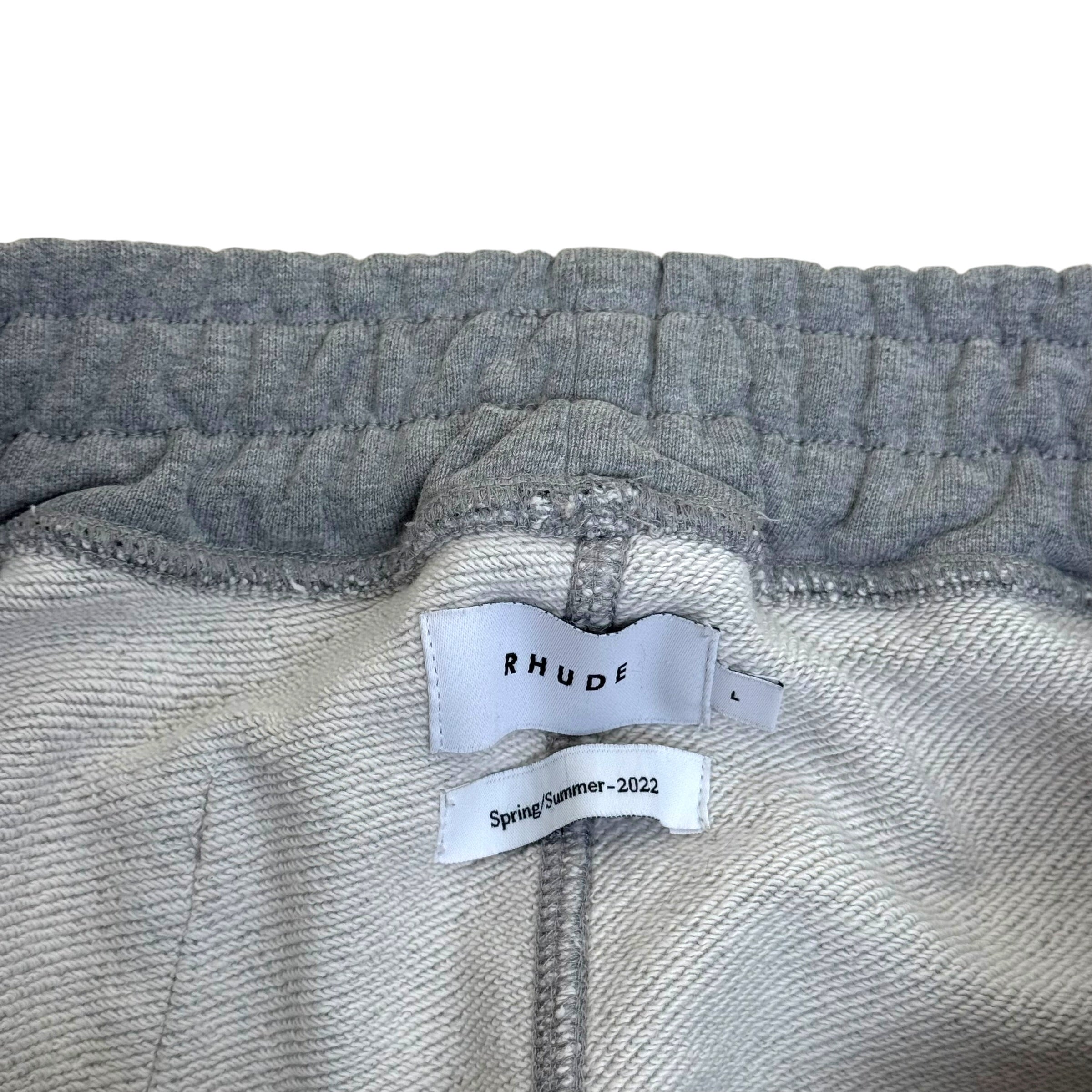 RHUDE LOGO-EMBROIDERED SWEATPANTS GREY L