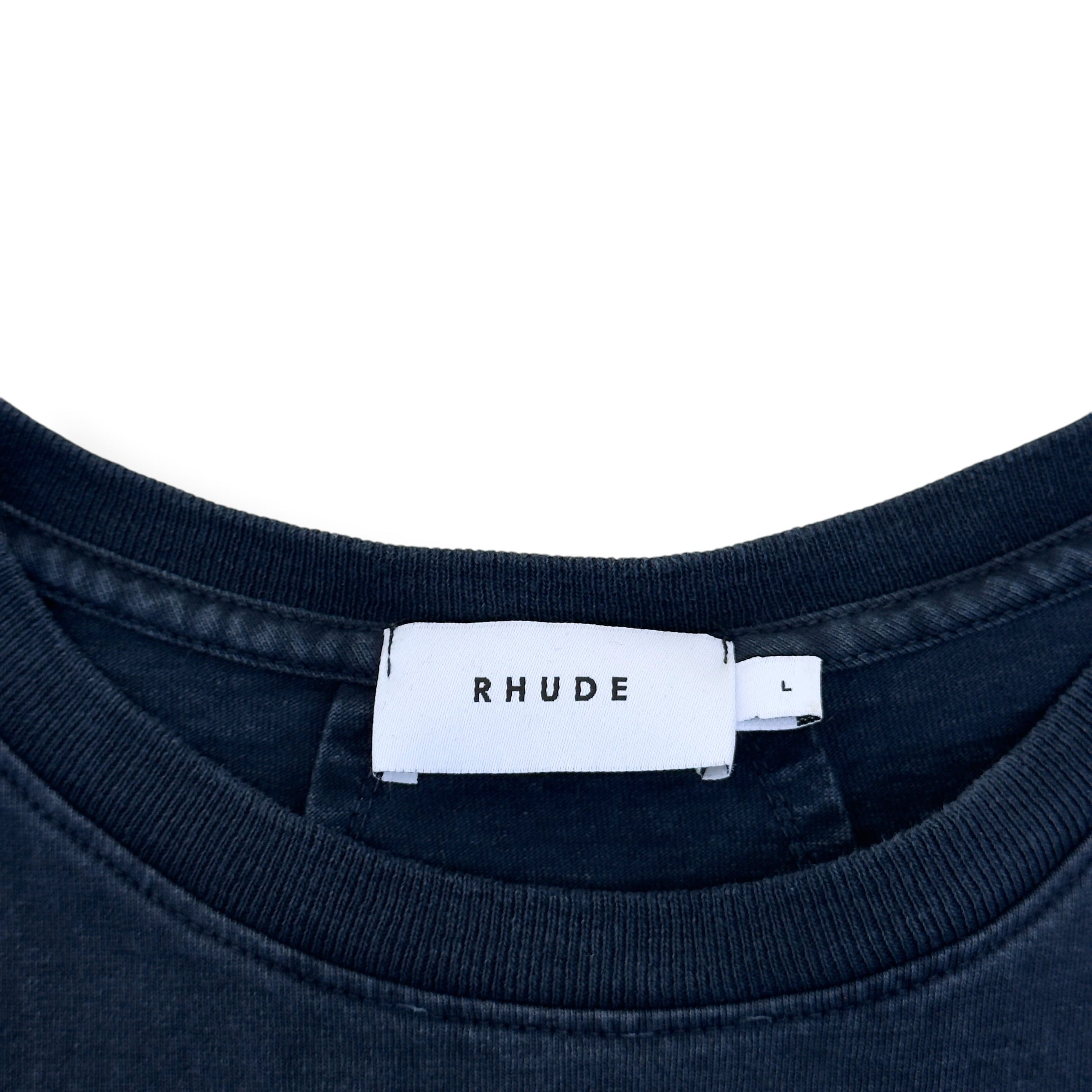 RHUDE MOONLIGHT TROPICS T-SHIRT NAVY L