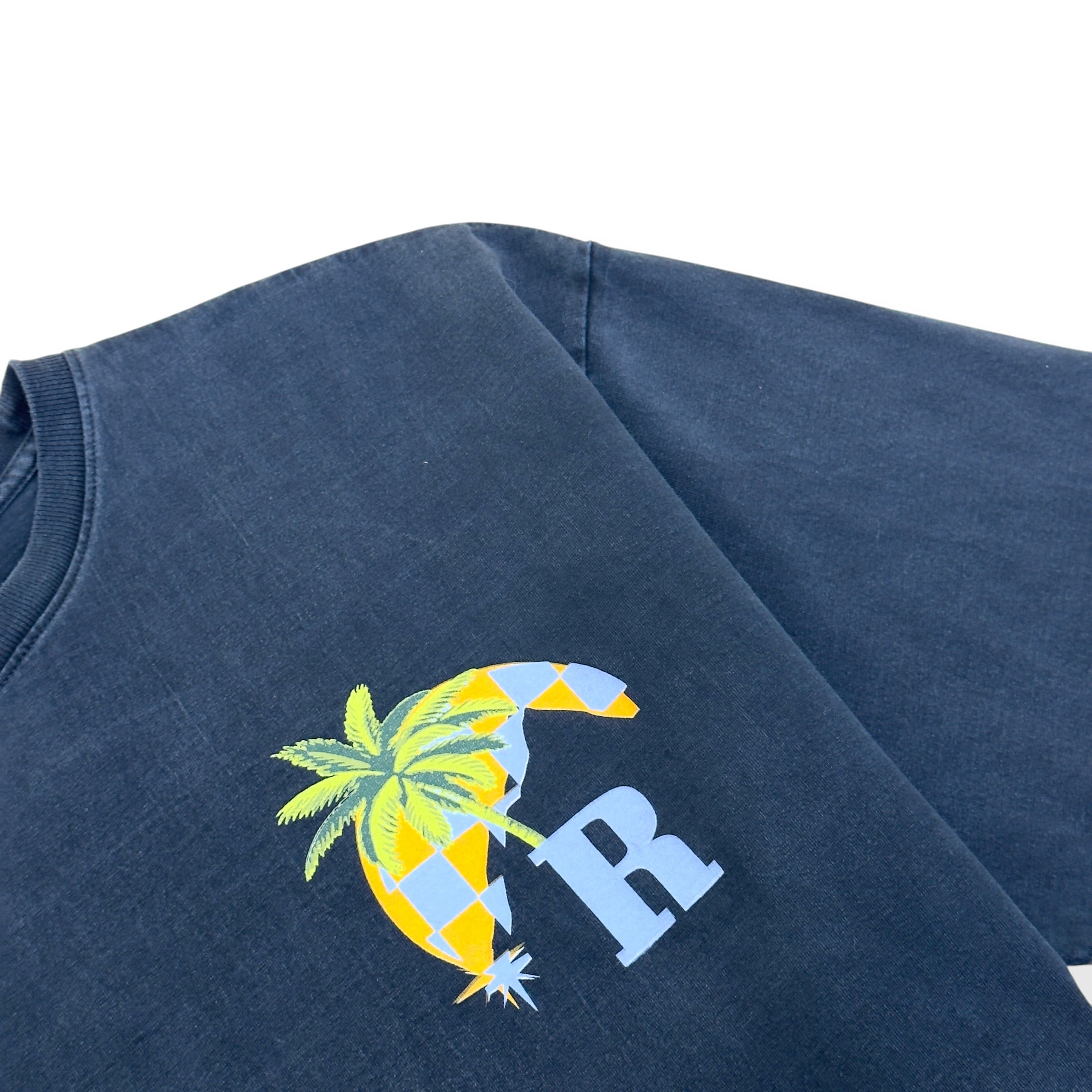RHUDE MOONLIGHT TROPICS T-SHIRT NAVY L