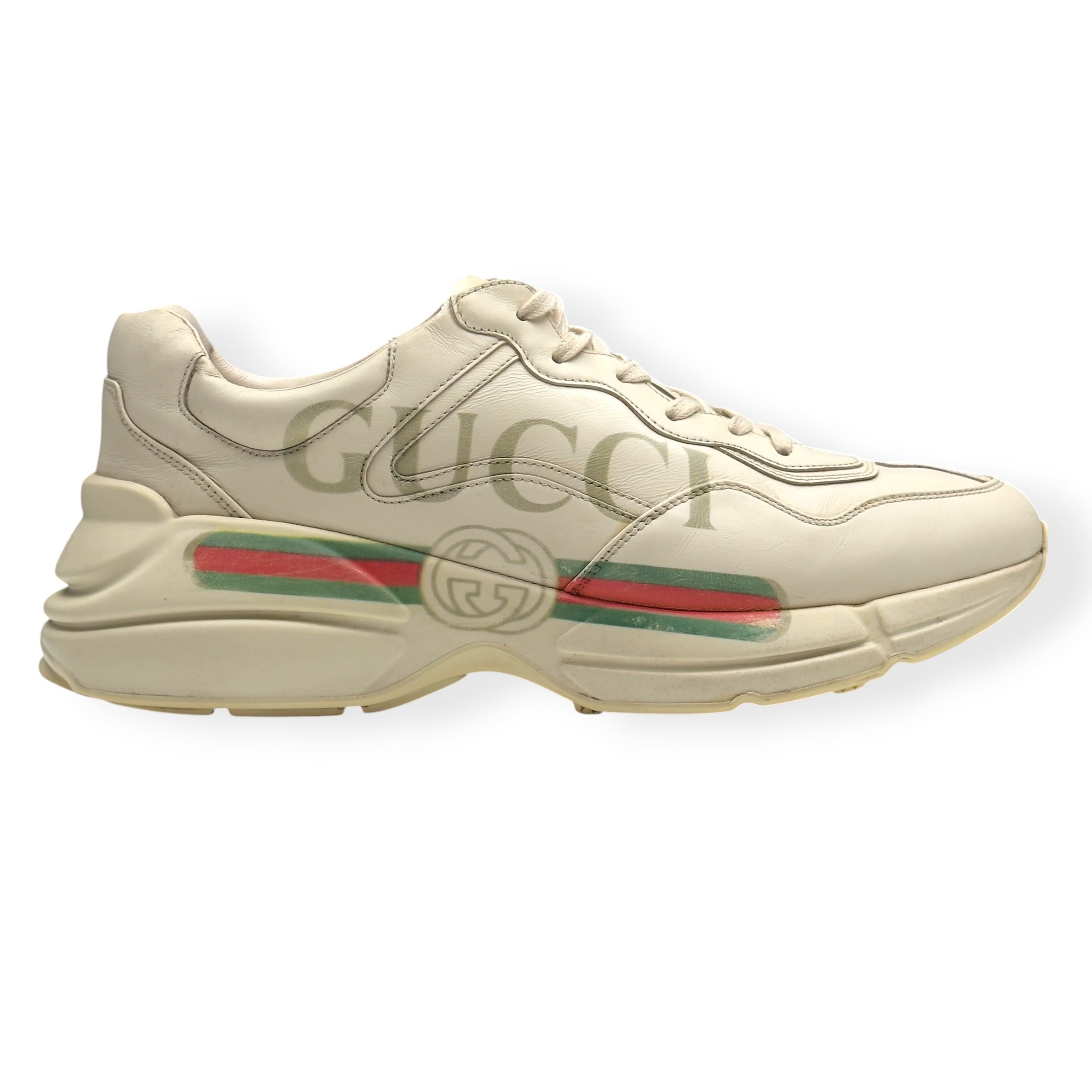 GUCCI RHYTON VINTAGE LOGO SNEAKER ECRU UK10