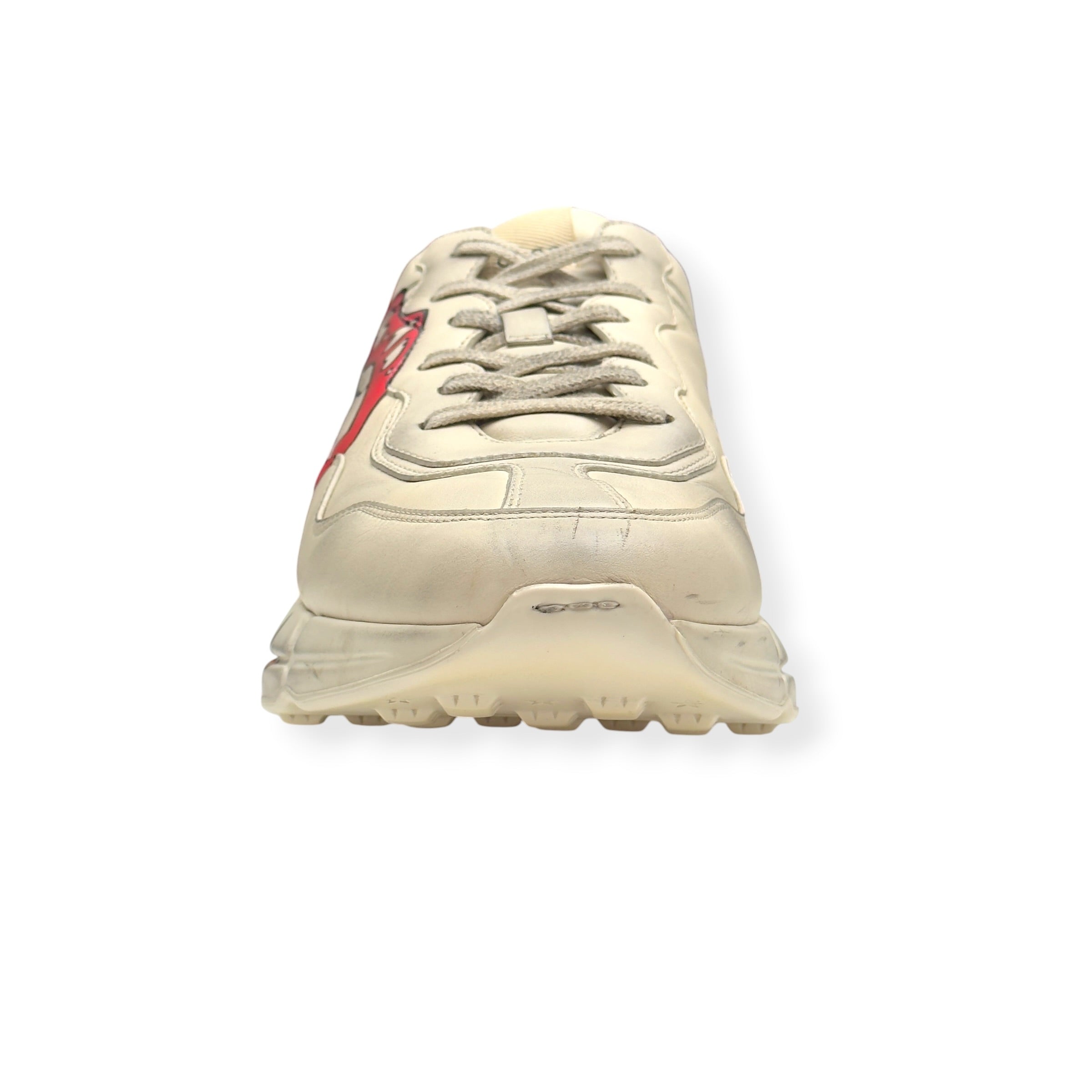 GUCCI RHYTON MOUTH PRINT SNEAKER CREAM / RED UK11