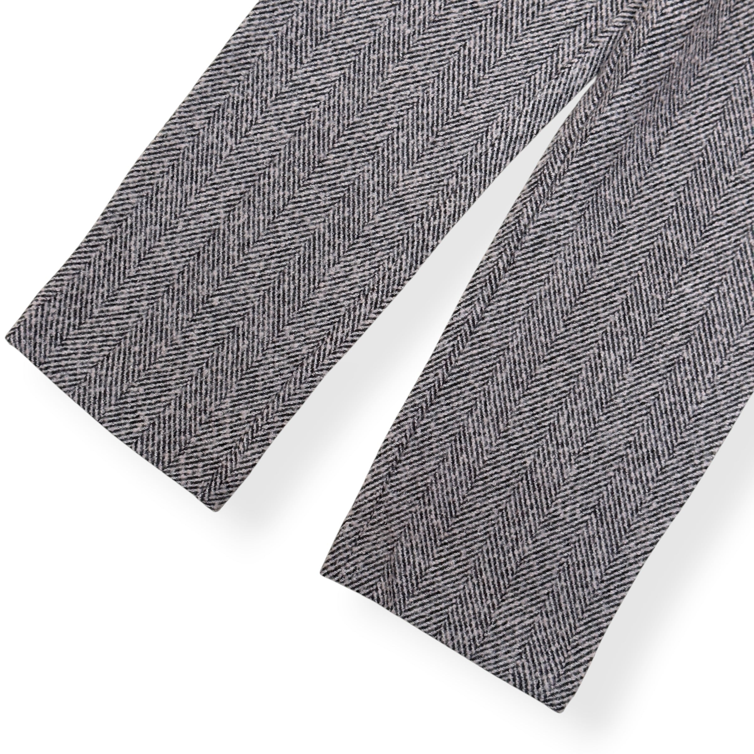 PERCIVAL HERRINGBONE STRAIGHT-LEG WOOL TROUSERS GREY 32 / M