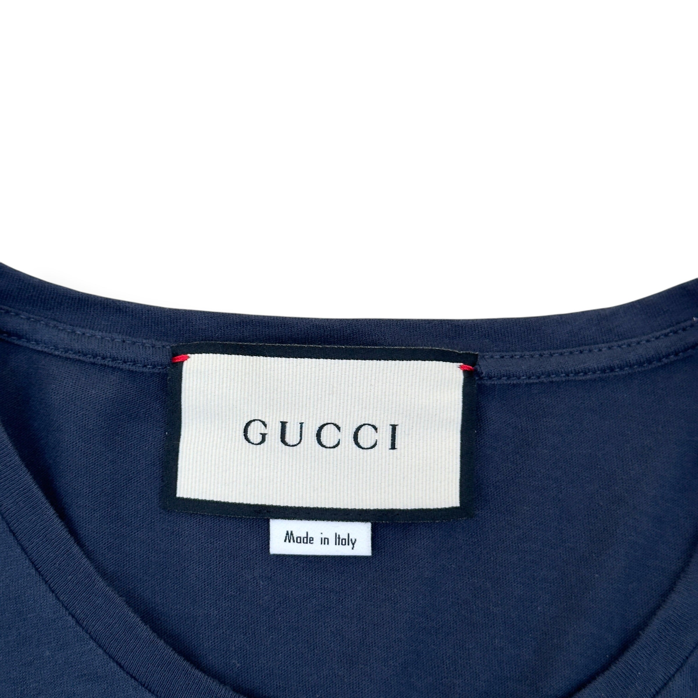 GUCCI LOGO T-SHIRT NAVY M