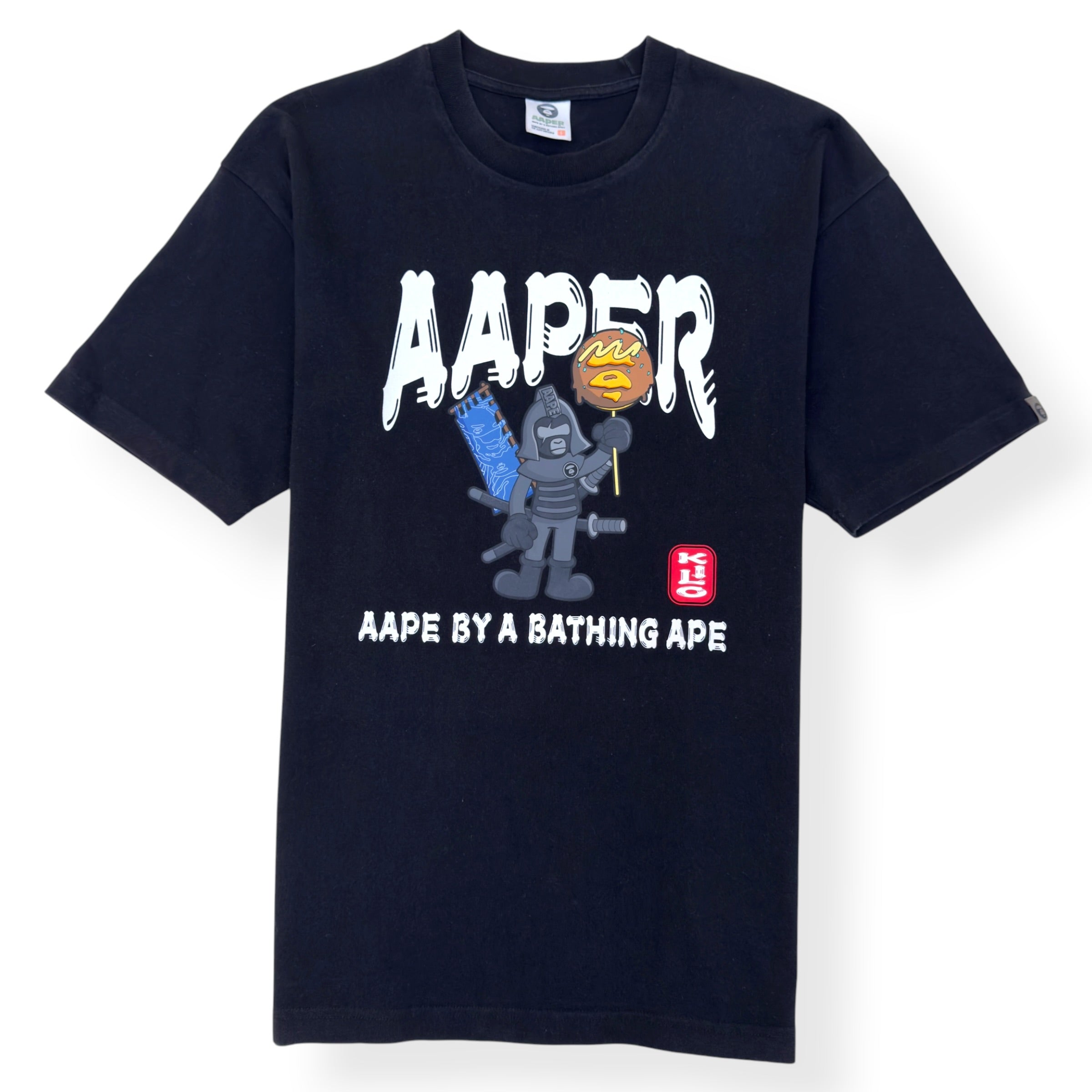 AAPE BY A BATHING APE PRINT T-SHIRT BLACK L