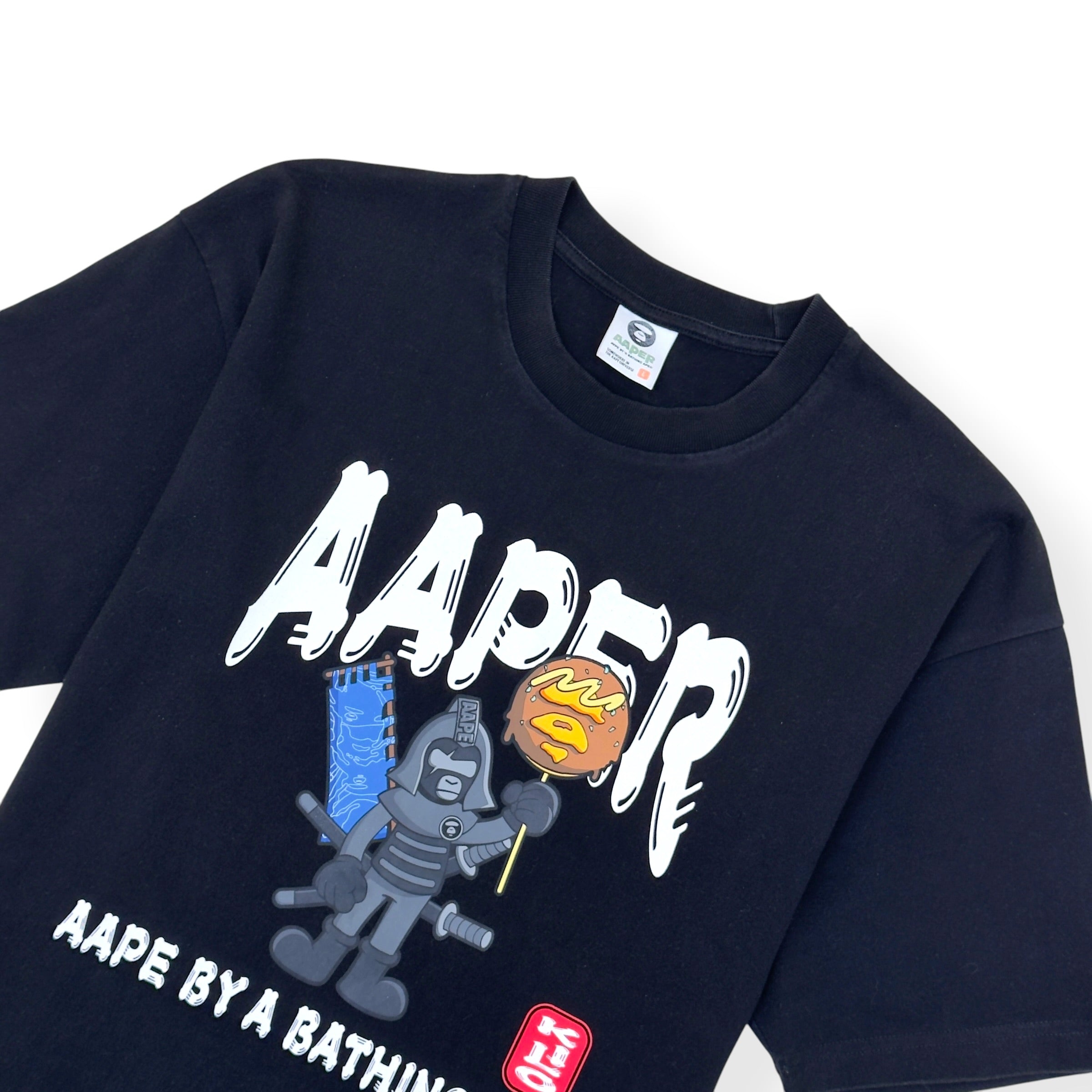 AAPE BY A BATHING APE PRINT T-SHIRT BLACK L