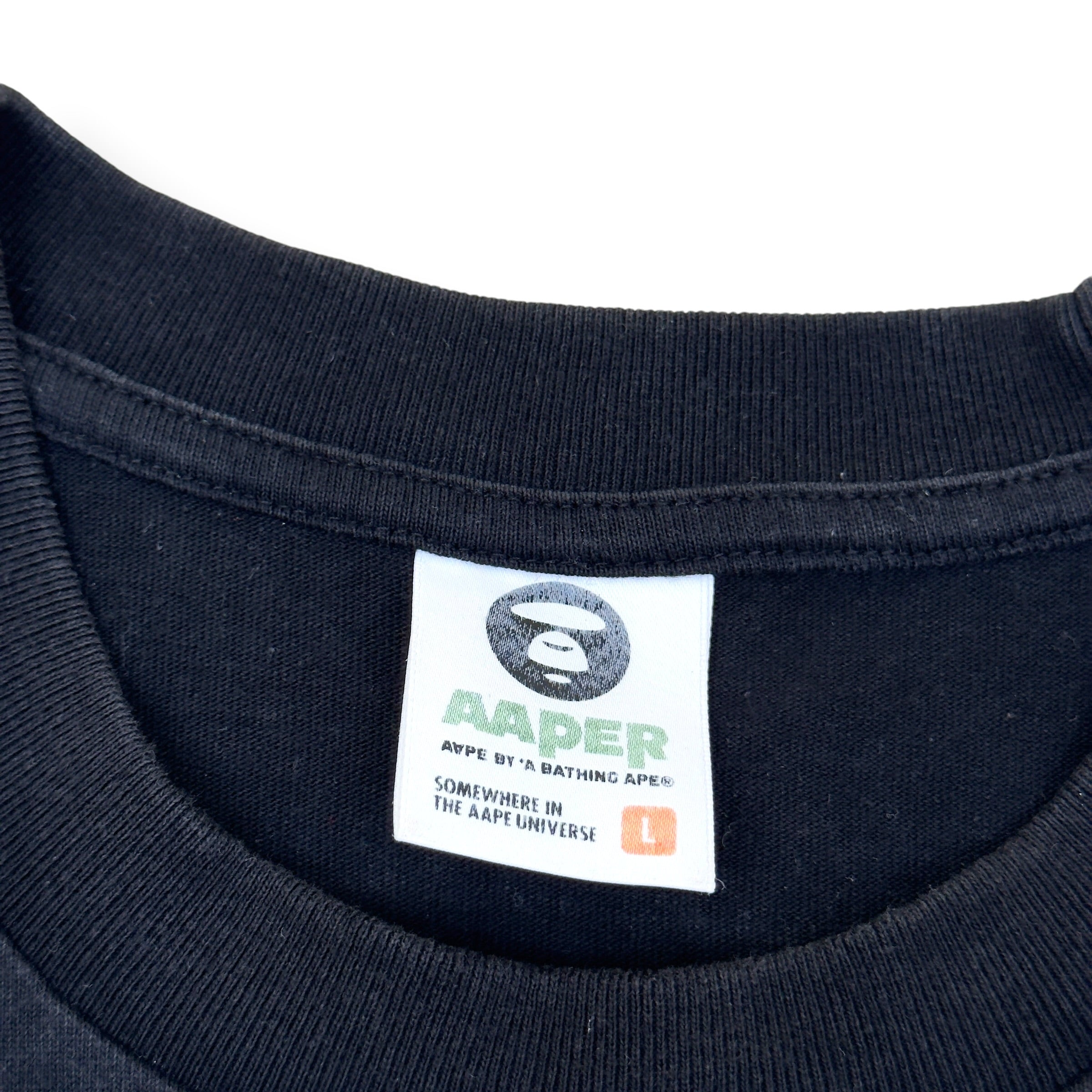 AAPE BY A BATHING APE PRINT T-SHIRT BLACK L