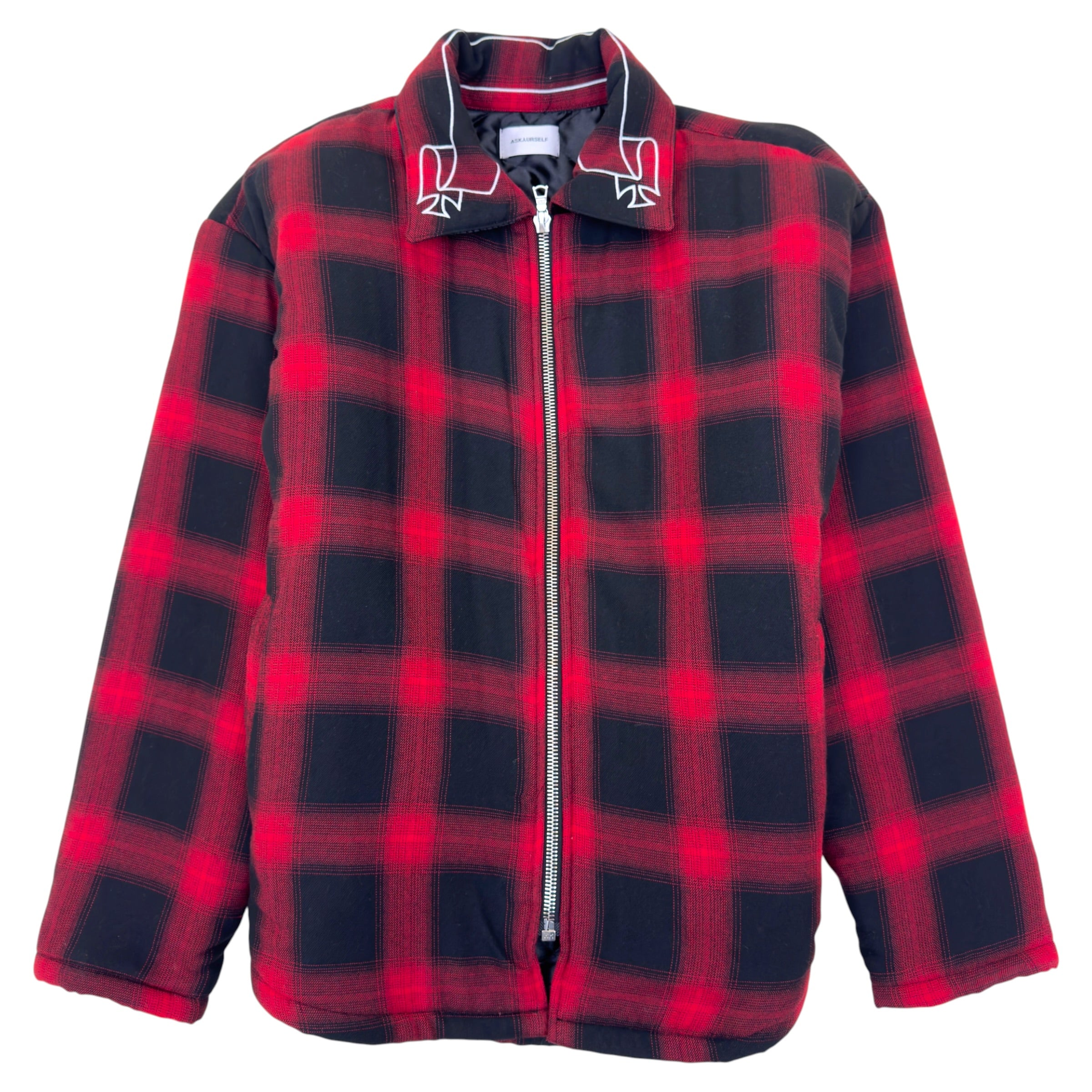 ASKYURSELF BANNED PADDED FLANNEL JACKET RED / BLACK 1 / S