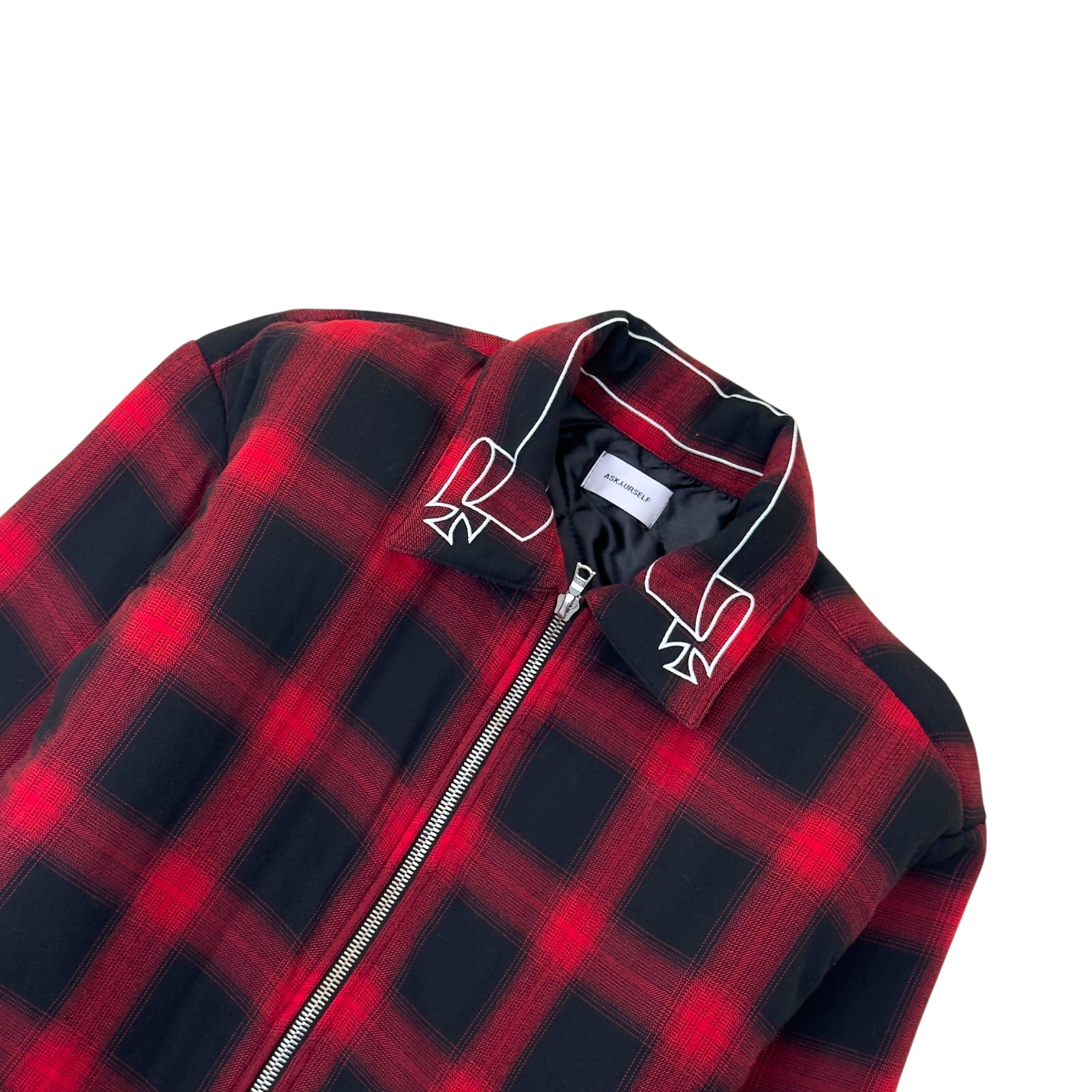 ASKYURSELF BANNED PADDED FLANNEL JACKET RED / BLACK 1 / S
