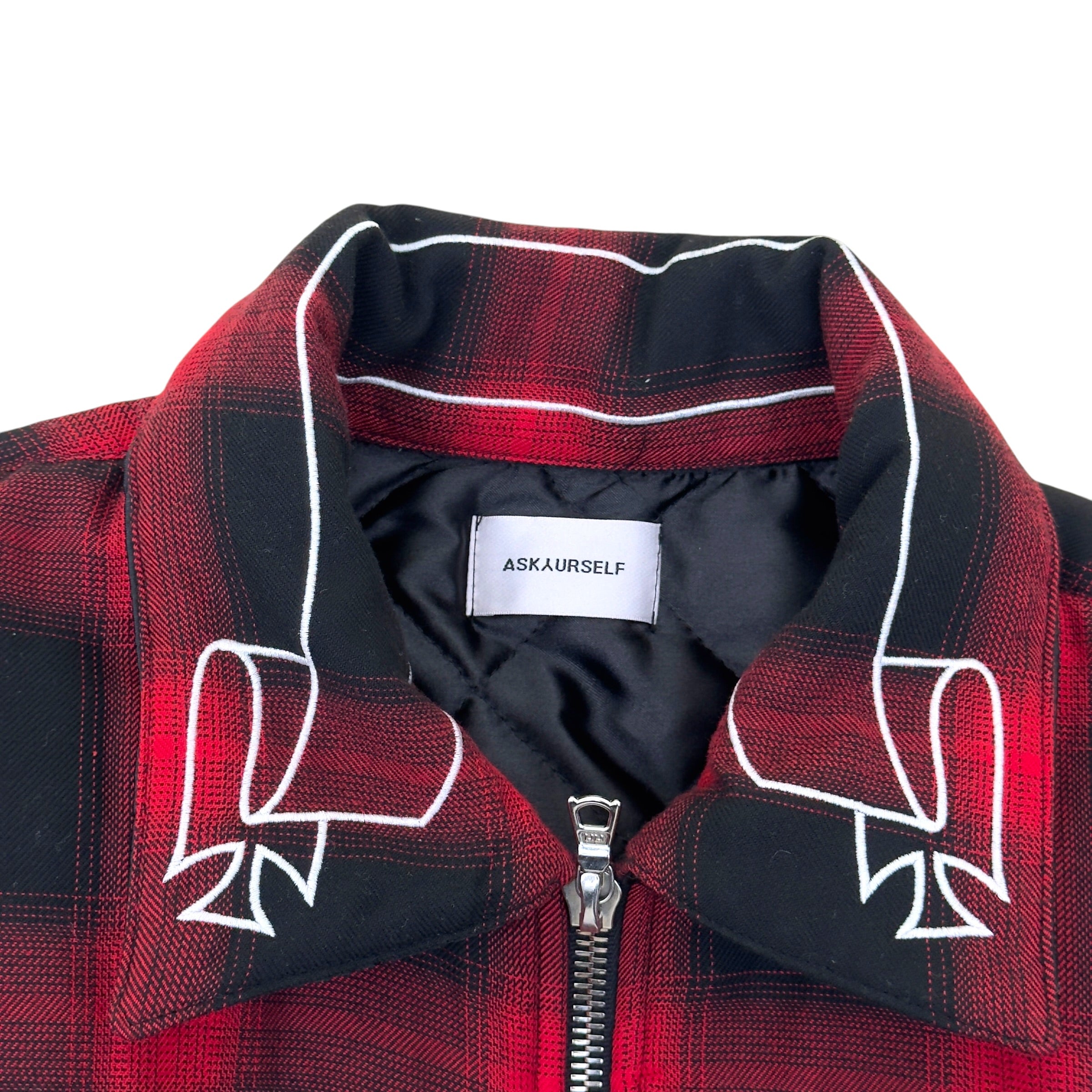 ASKYURSELF BANNED PADDED FLANNEL JACKET RED / BLACK 1 / S