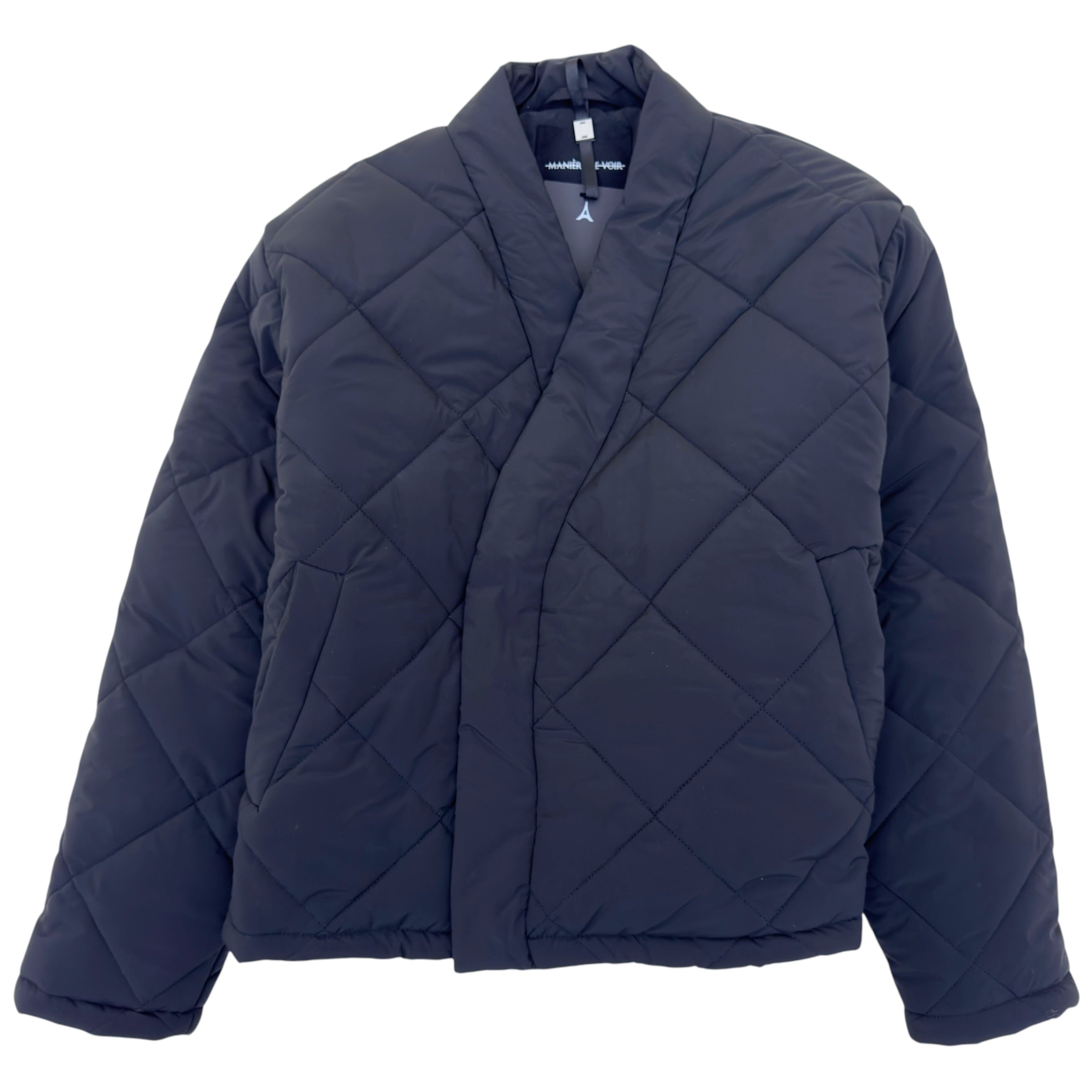 MANIÈRE DE VOIR EMIL KIMONO QUILTED WRAP PUFFER JACKET BLACK S