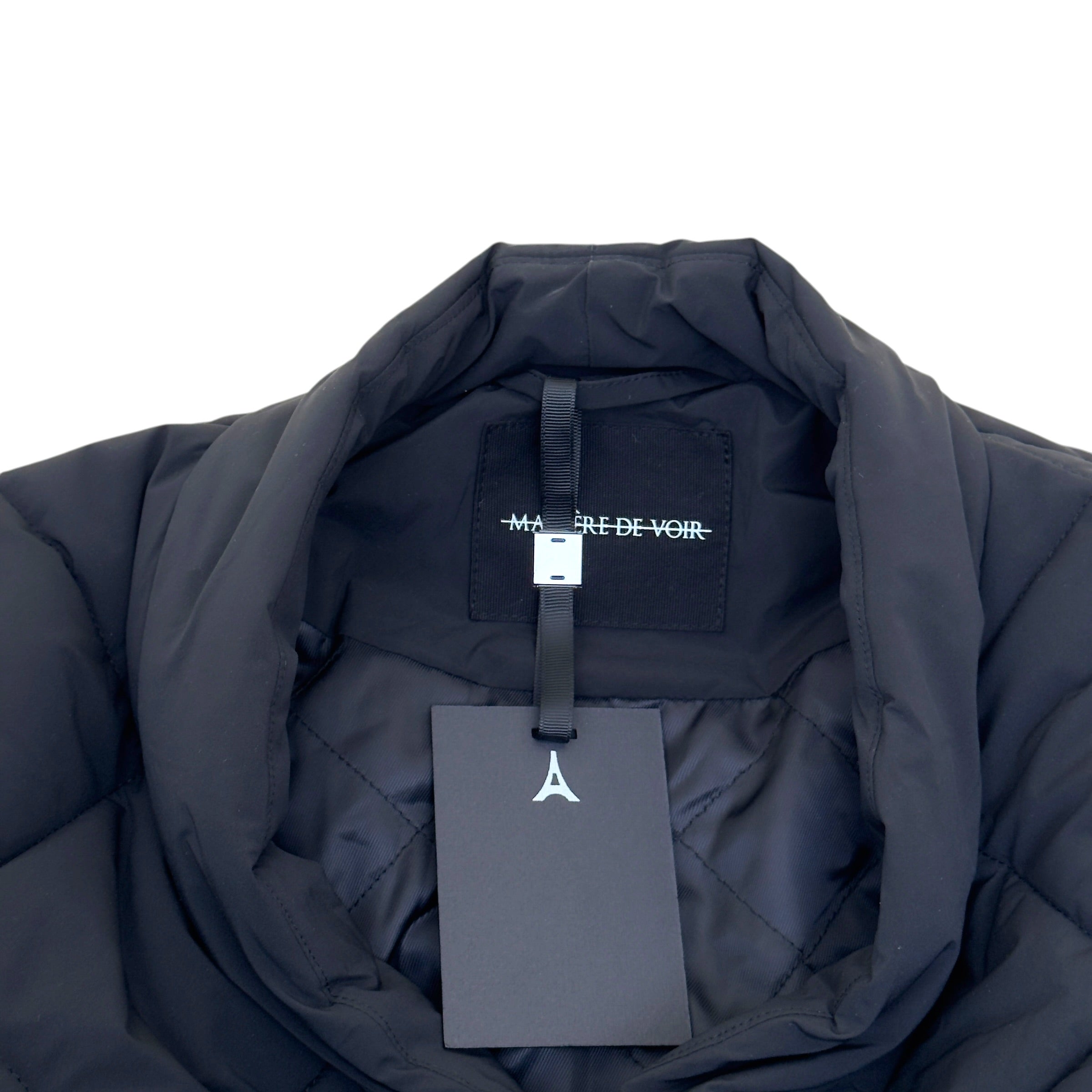 MANIÈRE DE VOIR EMIL KIMONO QUILTED WRAP PUFFER JACKET BLACK S