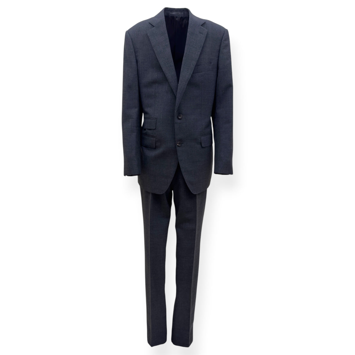 THOM SWEENEY BESPOKE LINEN SUIT GREY XL