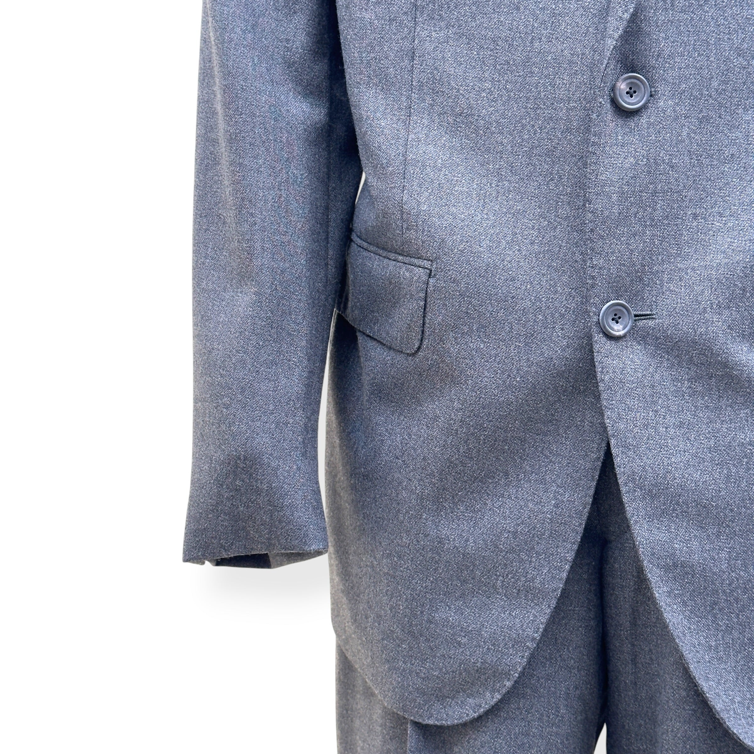 THOM SWEENEY BESPOKE WOOL SUIT GREY XL