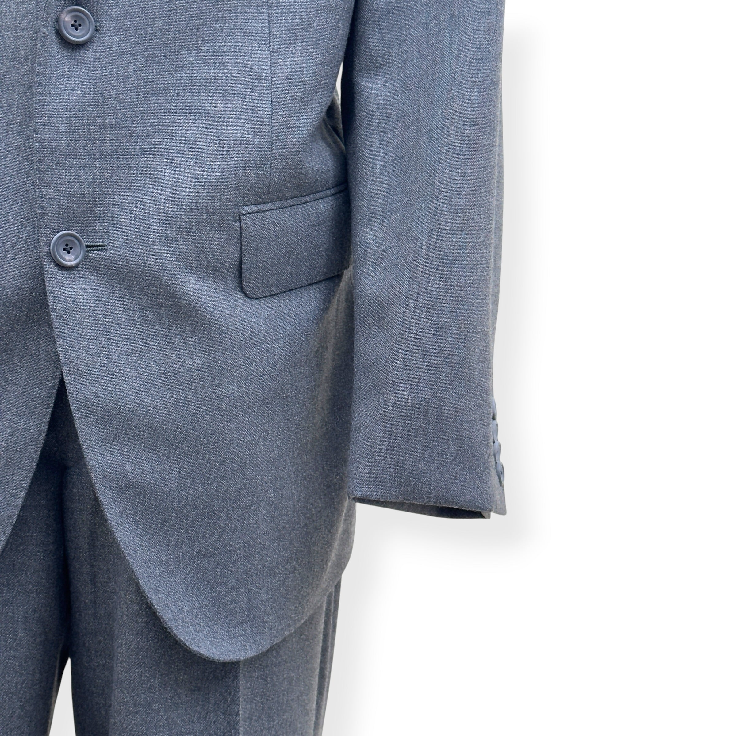 THOM SWEENEY BESPOKE WOOL SUIT GREY XL