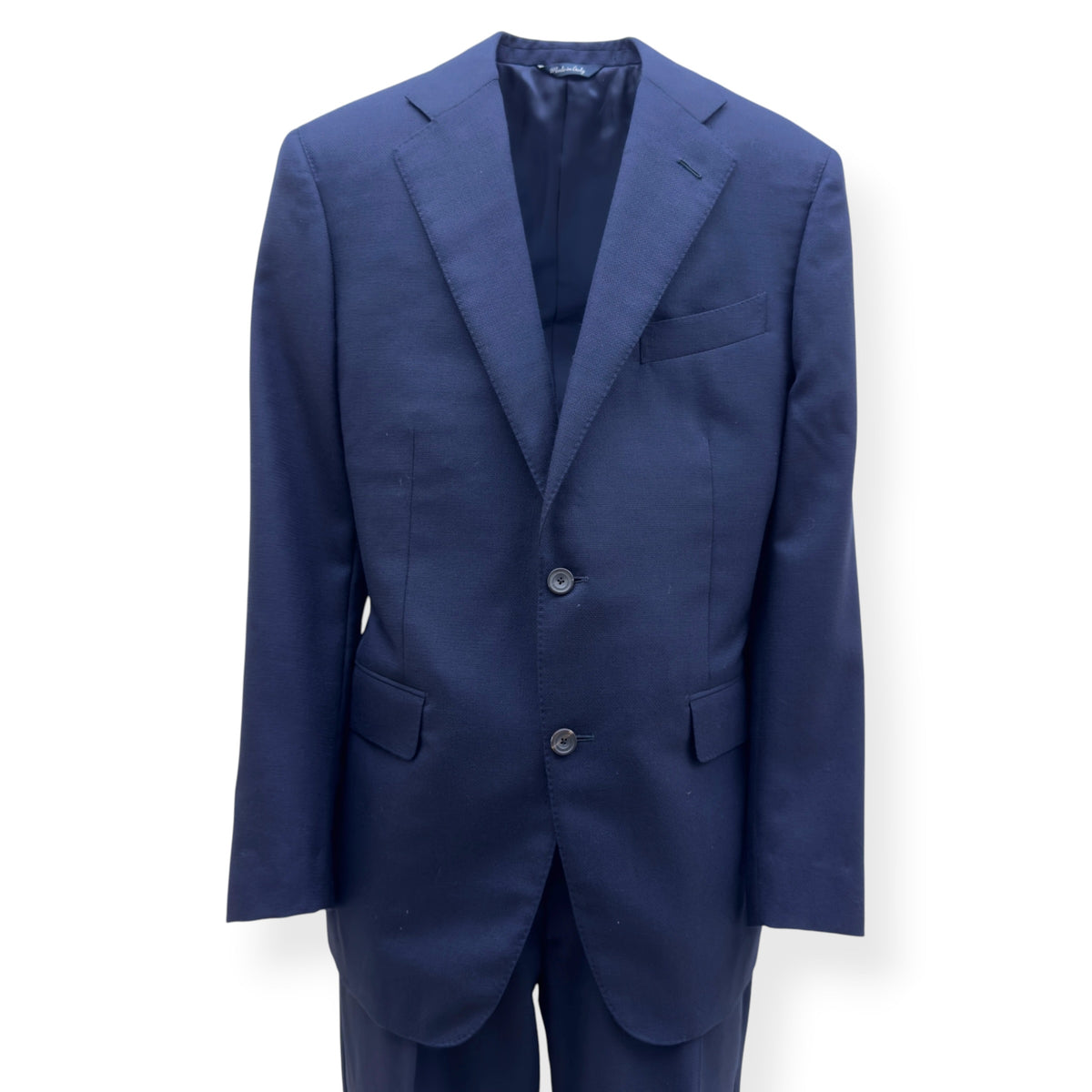 THOM SWEENEY BESPOKE WOOL SUIT NAVY XL