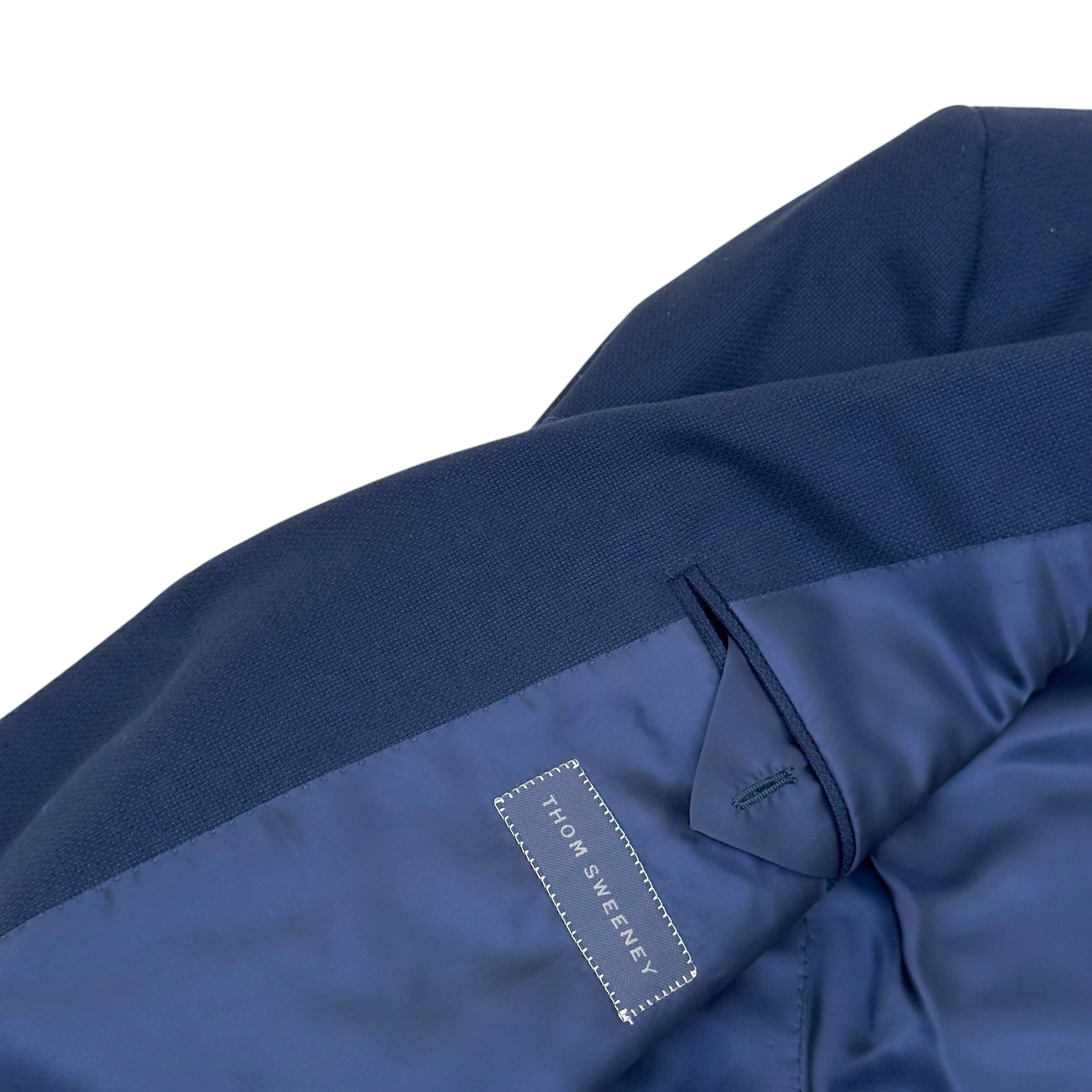 THOM SWEENEY BESPOKE WOOL SUIT NAVY XL