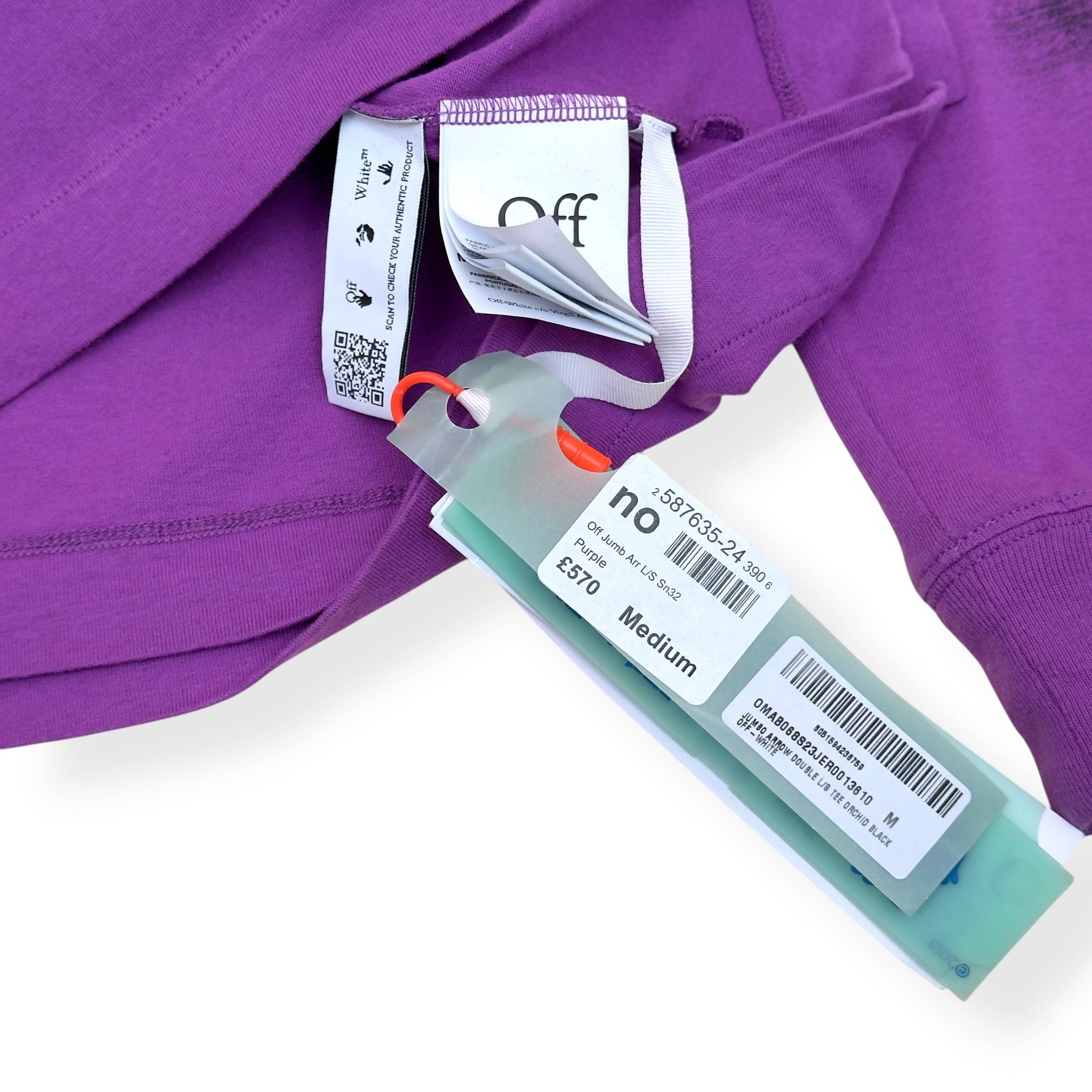OFF-WHITE JUMBO ARROW DOUBLE LONG-SLEEVE T-SHIRT PURPLE M