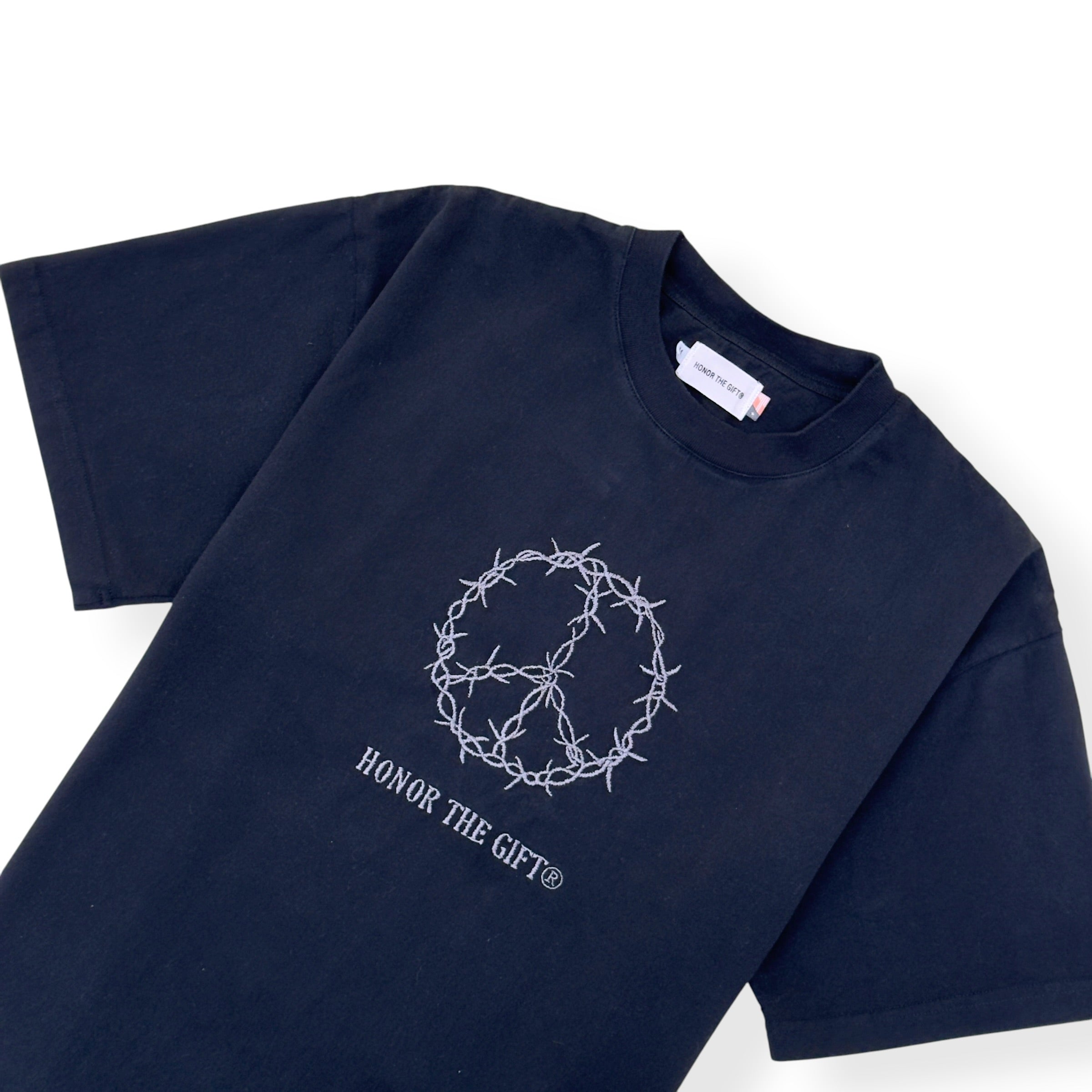 HONOR THE GIFT BARBED WIRE PEACE SIGN T-SHIRT BLACK M