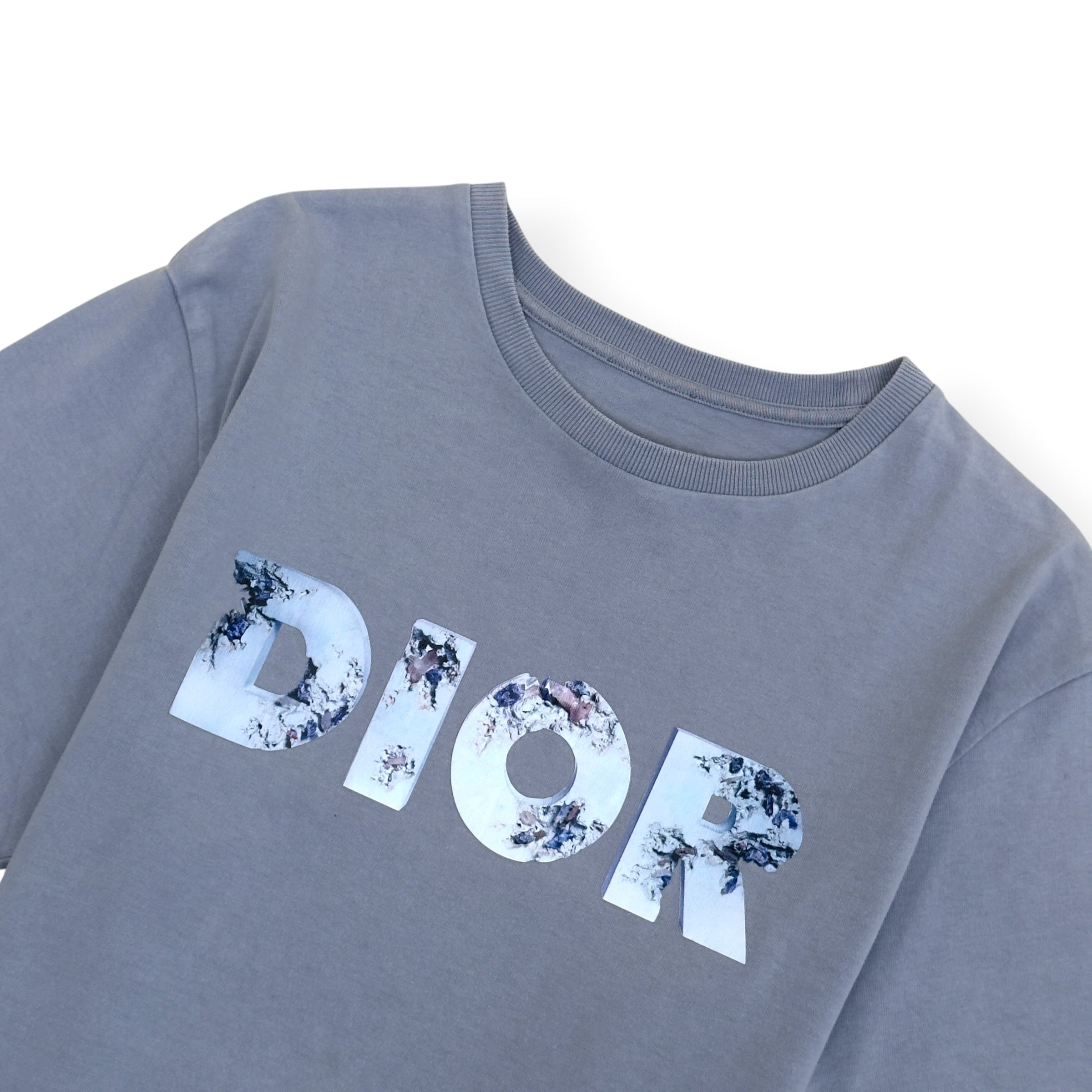 DIOR X DANIEL ARSHAM ERODED LOGO T-SHIRT GREY M
